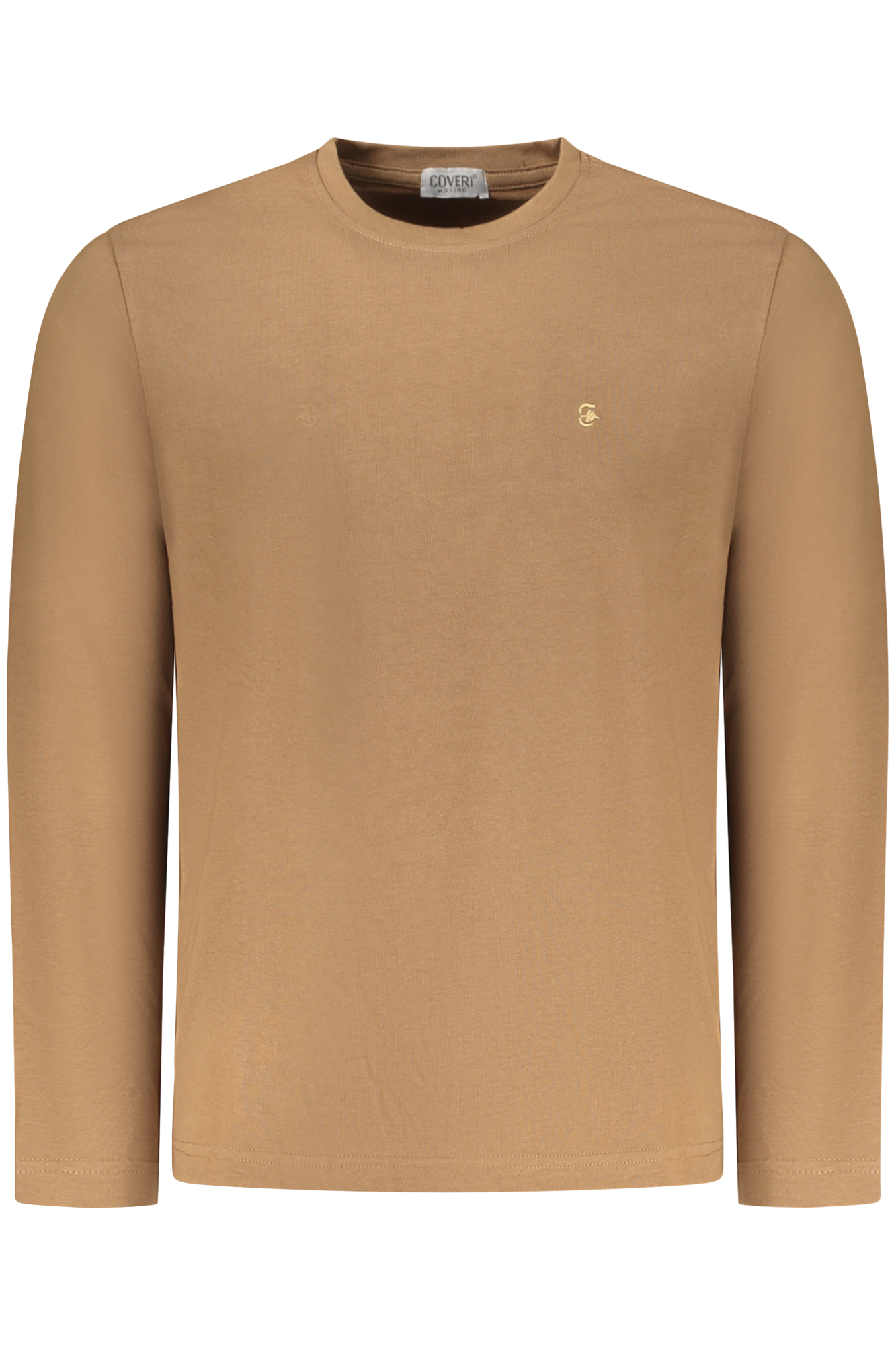 COVERI MOVING MEN'S LONG-SLEEVED T-SHIRT, BROWN COVERI MOVING MEN'S LONG-SLEEVED T-SHIRT, BROWN