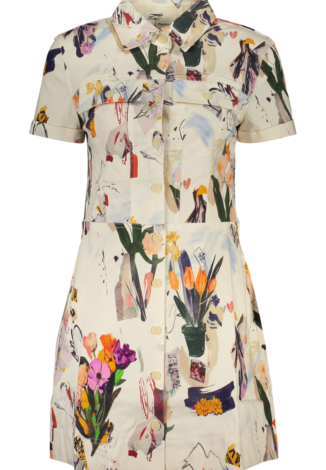 DESIGUAL WOMEN'S SHORT DRESS WHITE