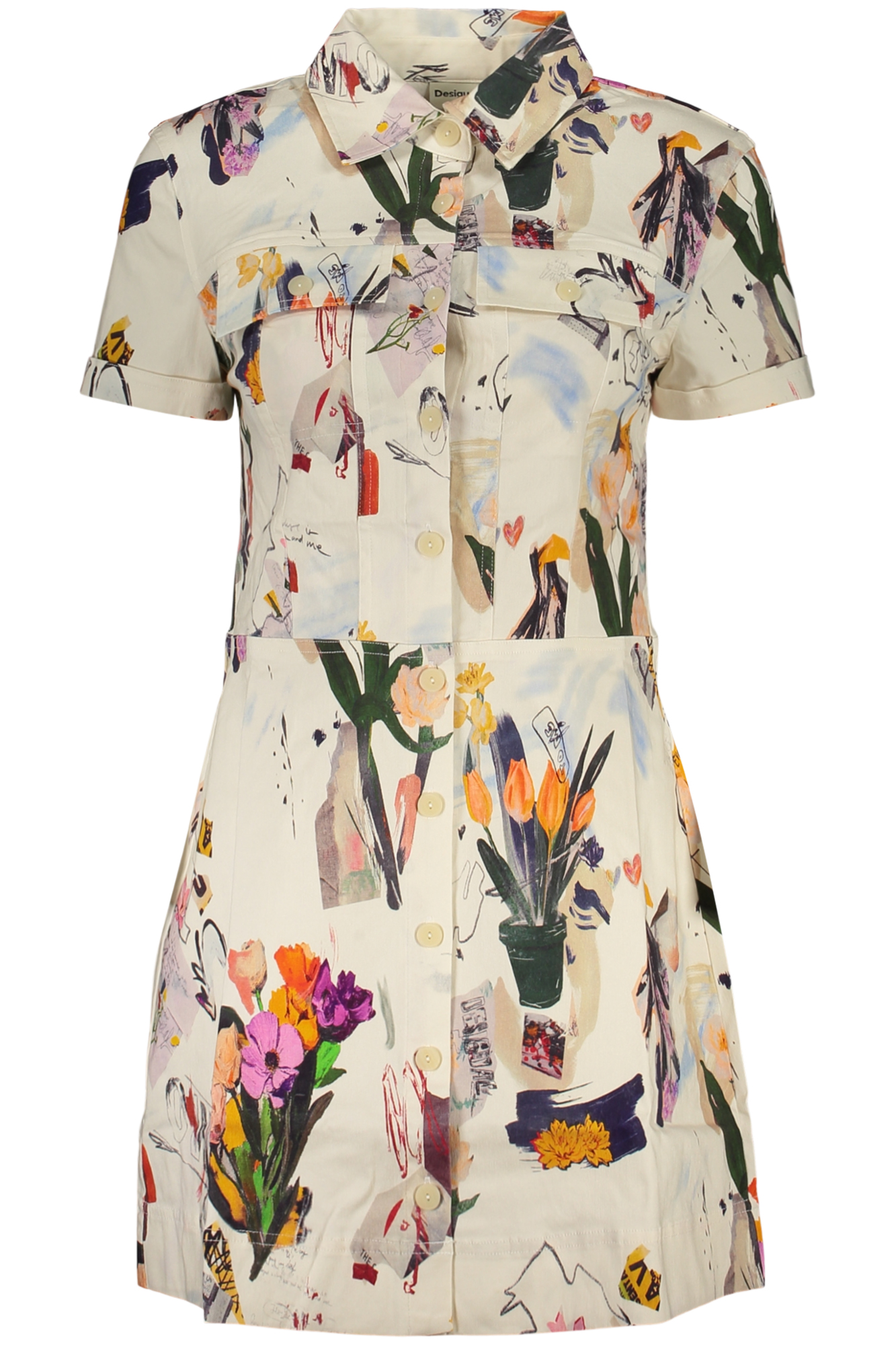 DESIGUAL WOMEN'S SHORT DRESS WHITE DESIGUAL WOMEN'S SHORT DRESS WHITE