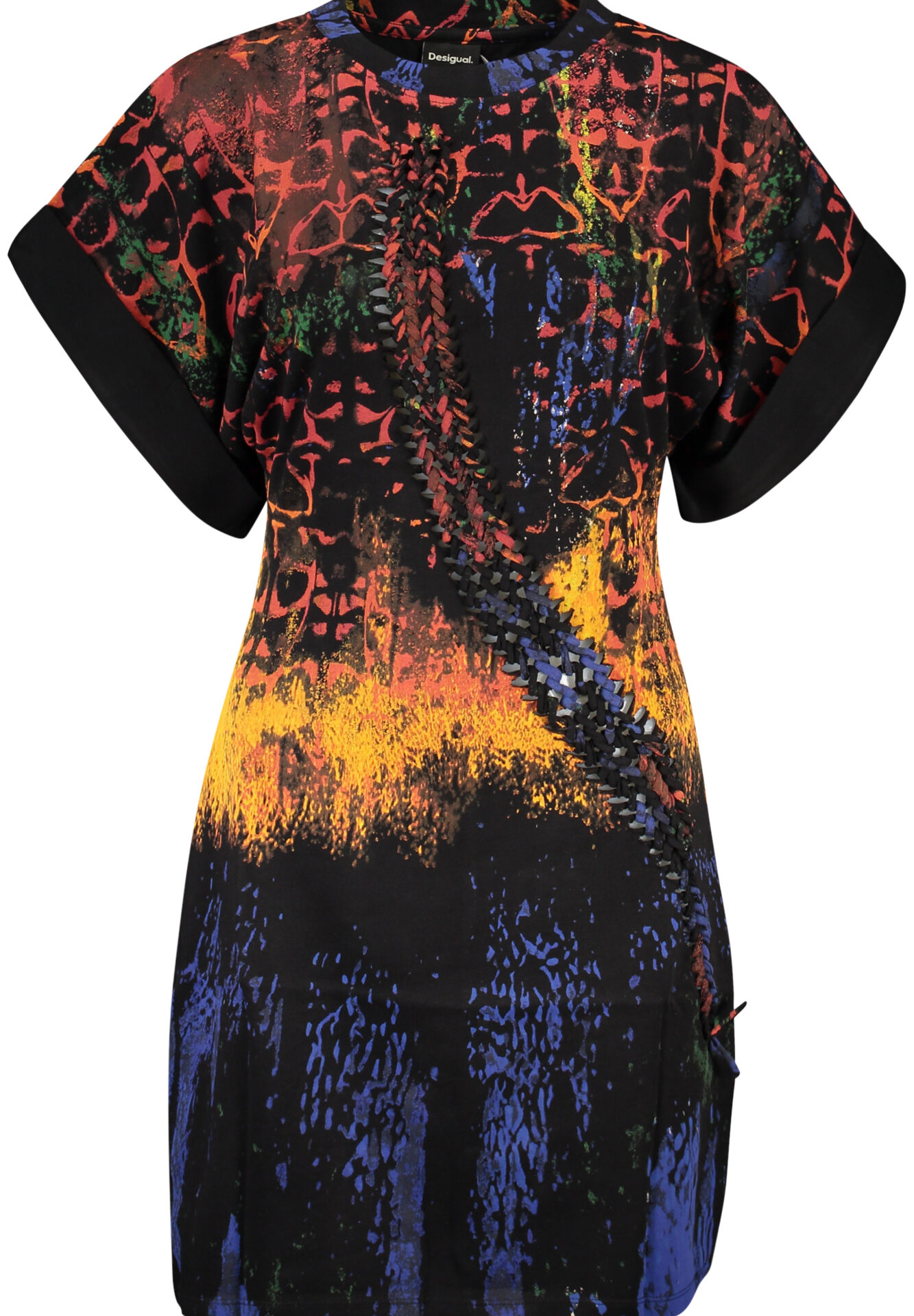 DESIGUAL SHORT DRESS FOR WOMEN IN BLACK