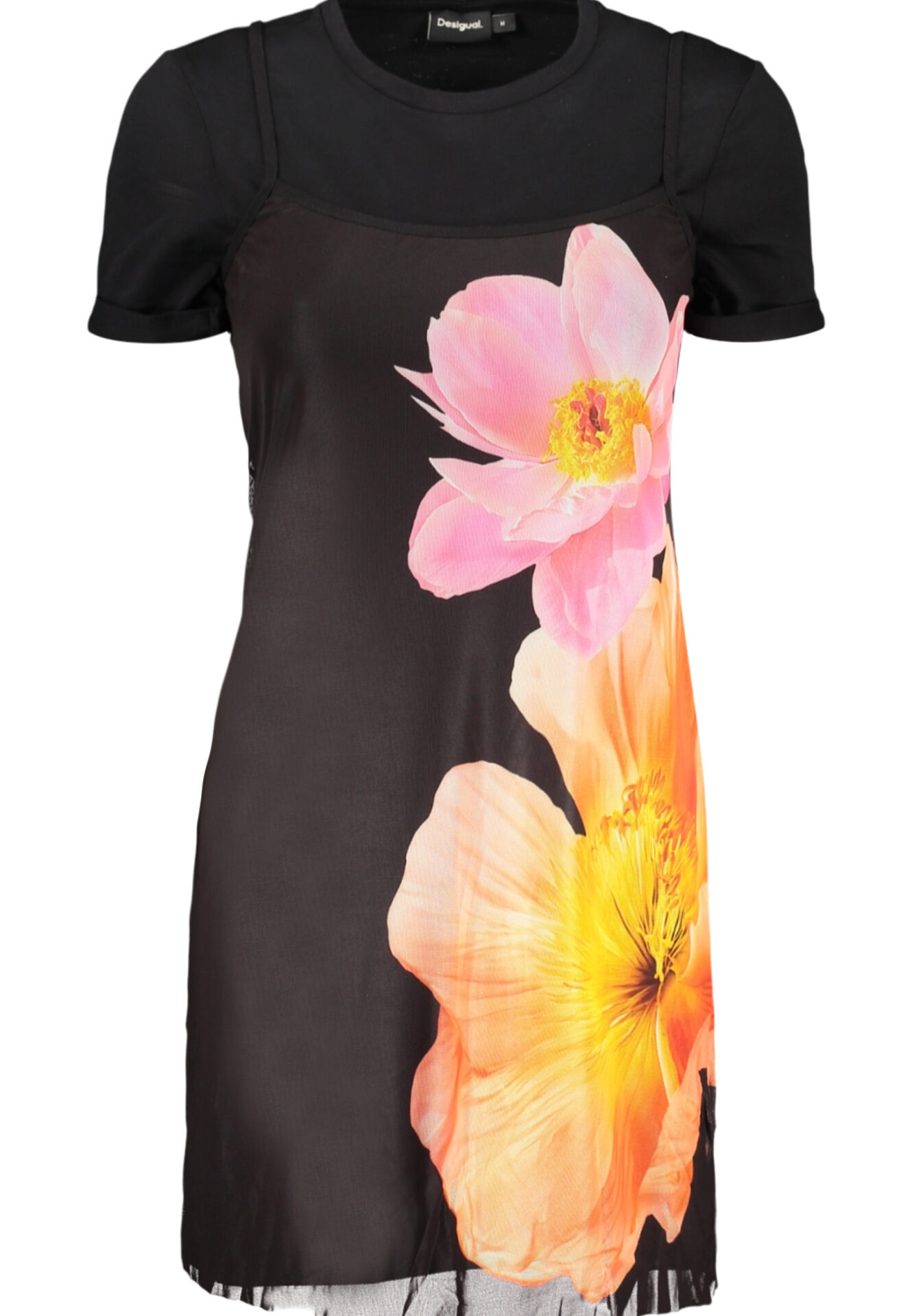 DESIGUAL SHORT DRESS FOR WOMEN IN BLACK