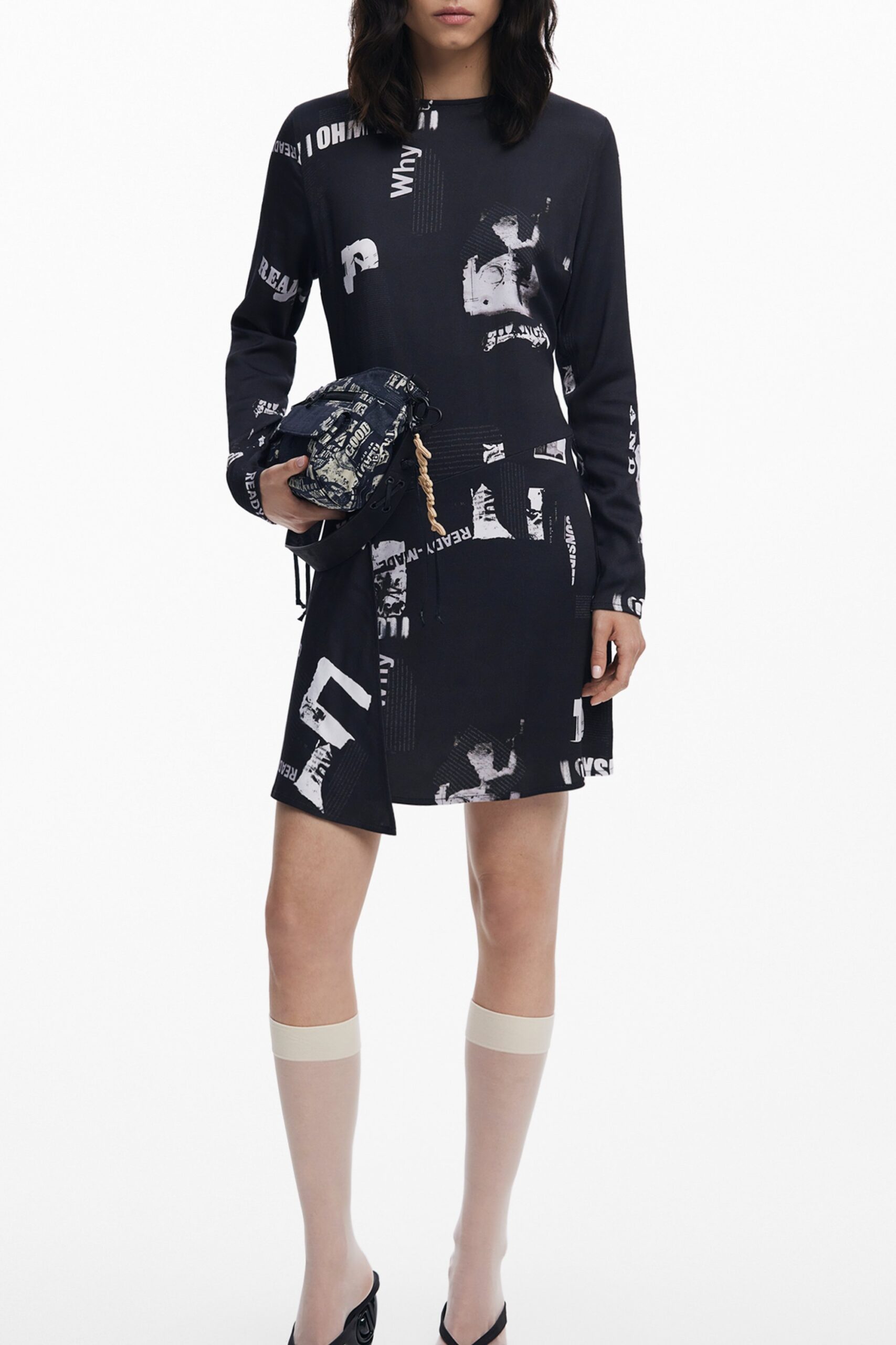 DESIGUAL trumpa moteriška suknelė, juoda DESIGUAL trumpa moteriška suknelė, juoda - Image 3