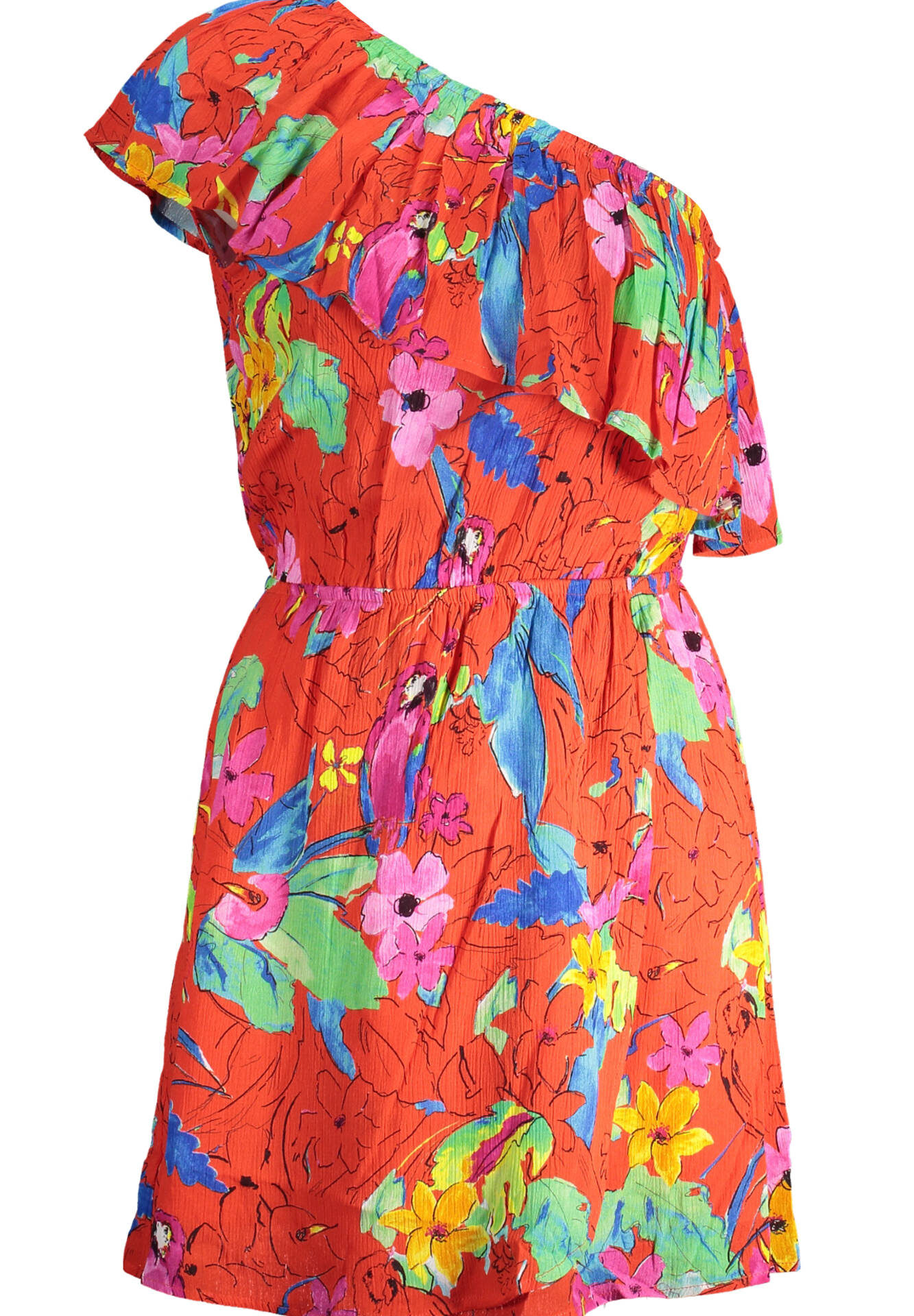 DESIGUAL RED SHORT DRESS FOR WOMEN
