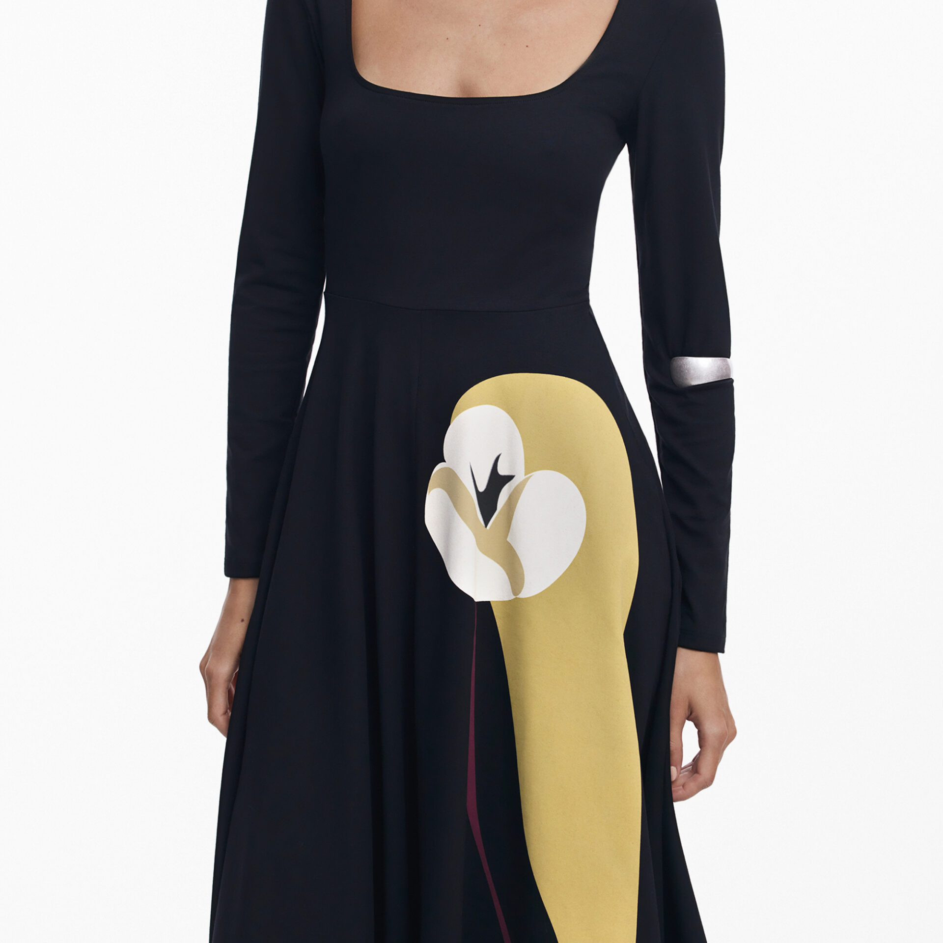 DESIGUAL WOMEN'S LONG BLACK DRESS