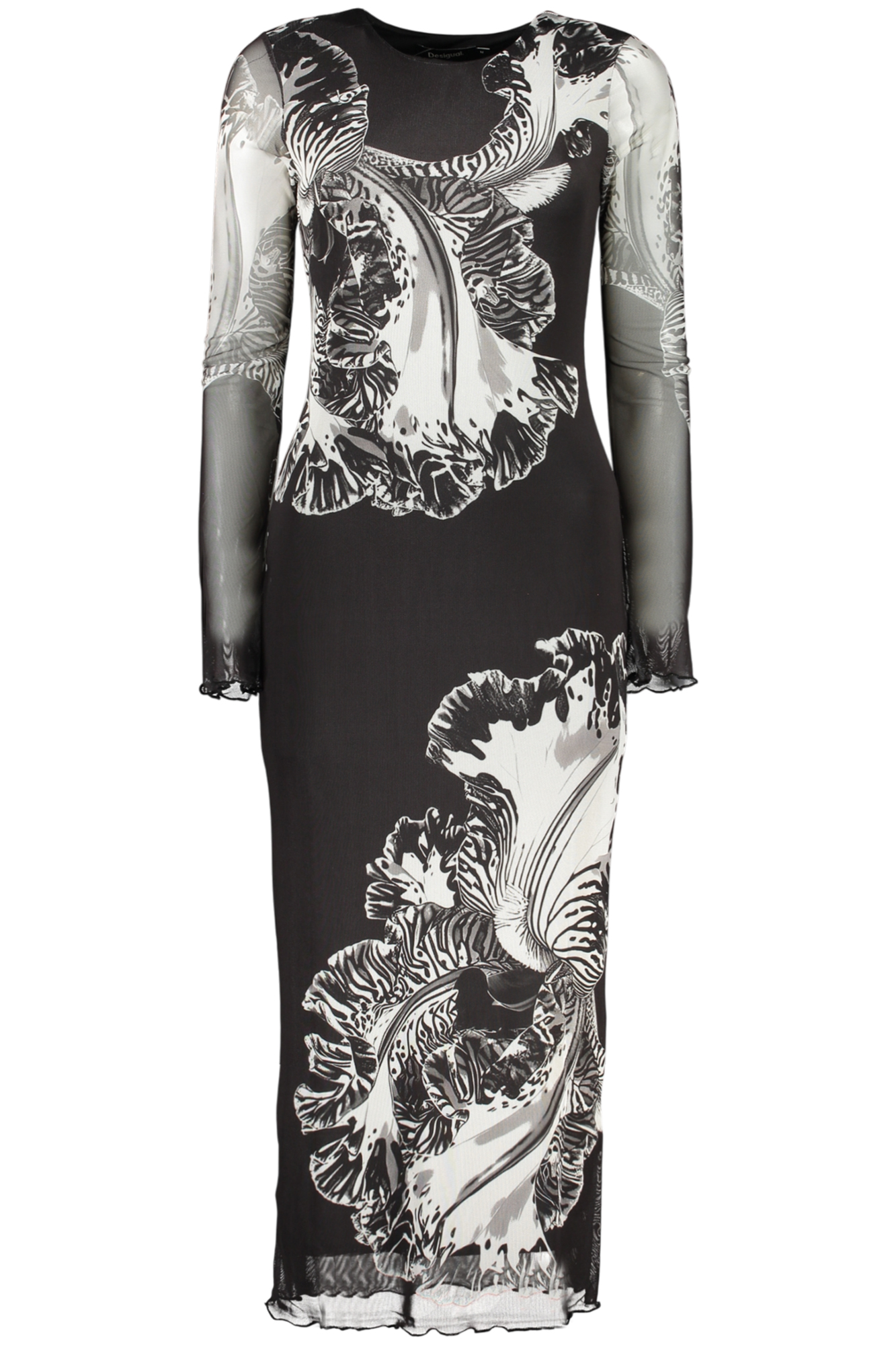 DESIGUAL WOMEN'S LONG BLACK DRESS DESIGUAL WOMEN'S LONG BLACK DRESS