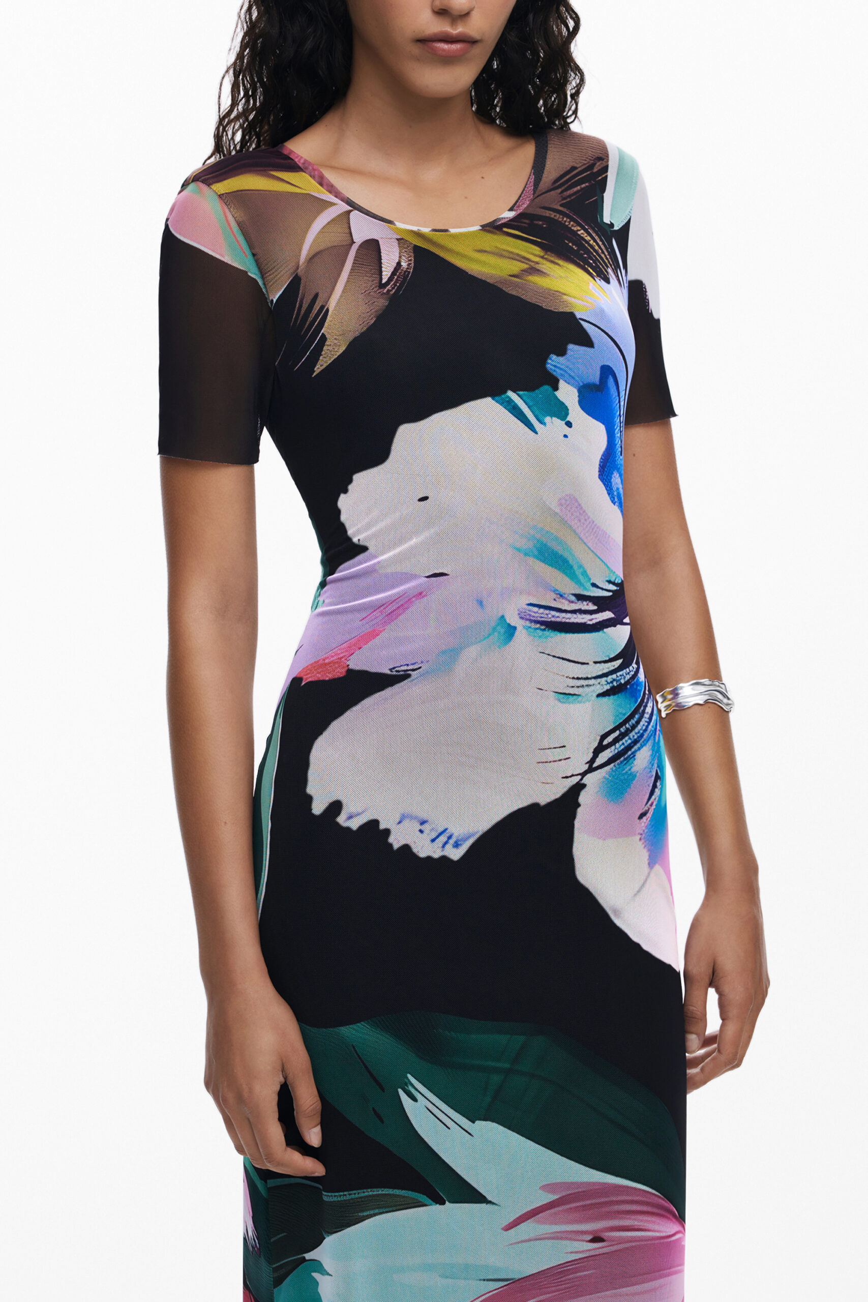 DESIGUAL ilga moteriška suknelė, juoda DESIGUAL ilga moteriška suknelė, juoda