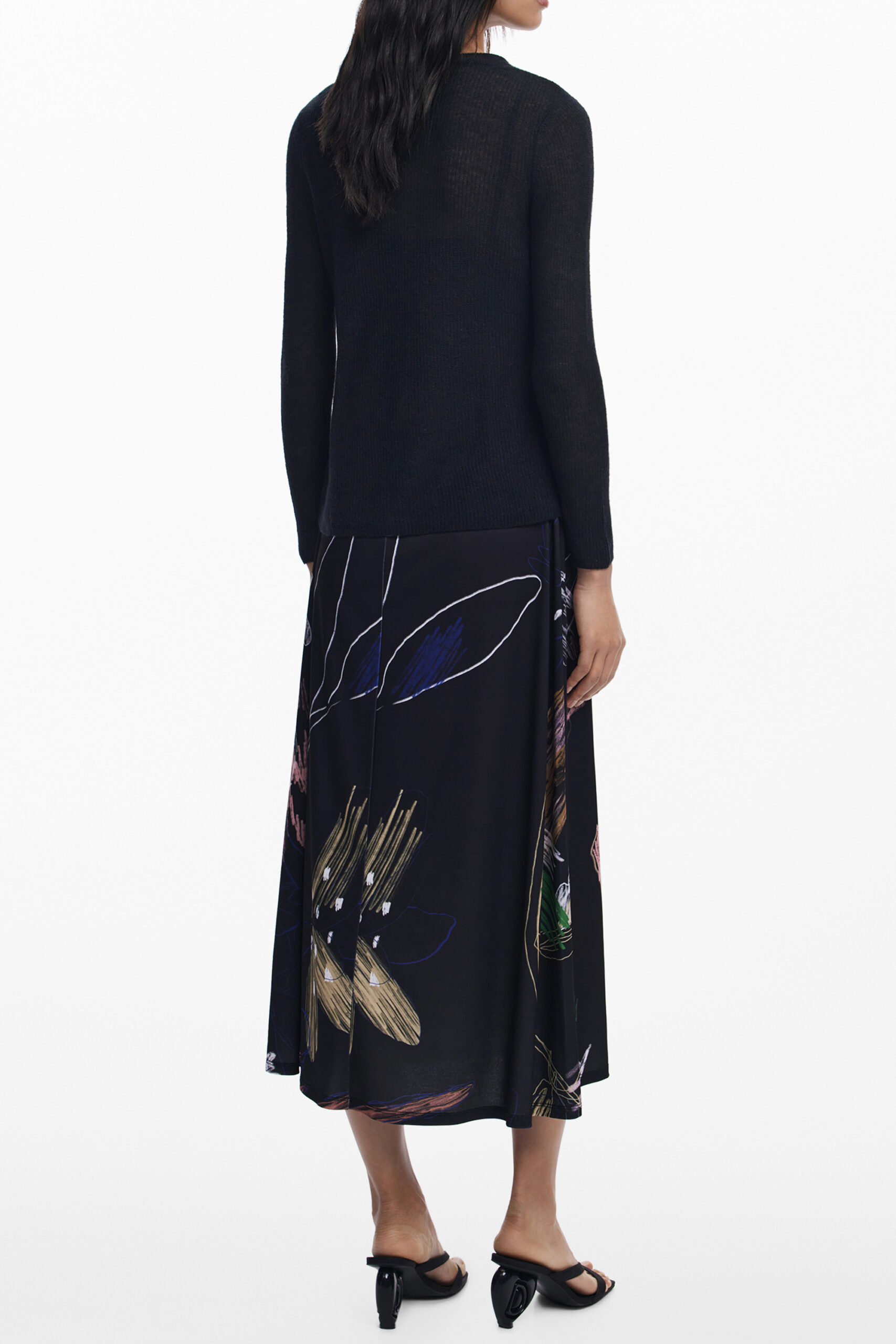 DESIGUAL WOMEN'S LONG BLACK DRESS DESIGUAL WOMEN'S LONG BLACK DRESS - Image 2