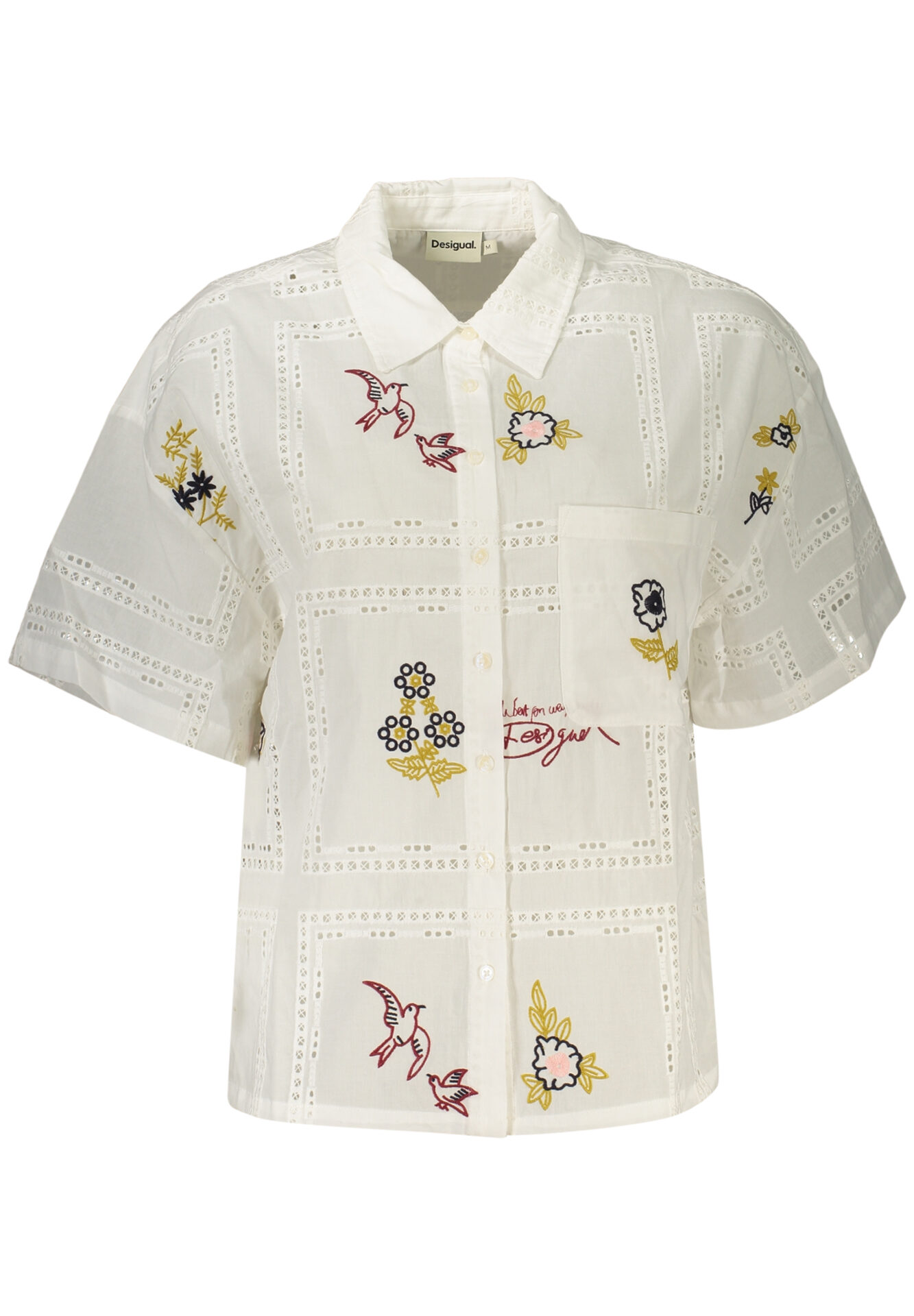 DESIGUAL WOMEN'S SHORT-SLEEVED SHIRT WHITE
