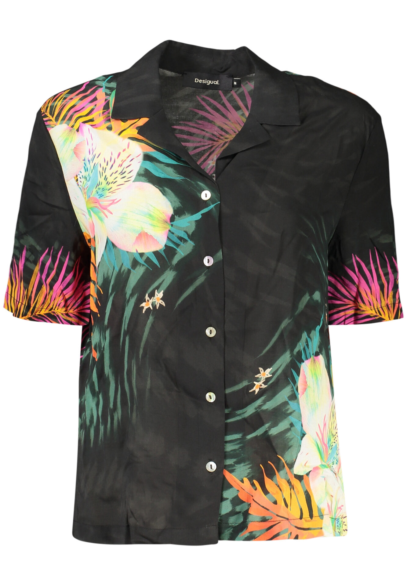 DESIGUAL WOMEN'S SHORT-SLEEVED SHIRT BLACK