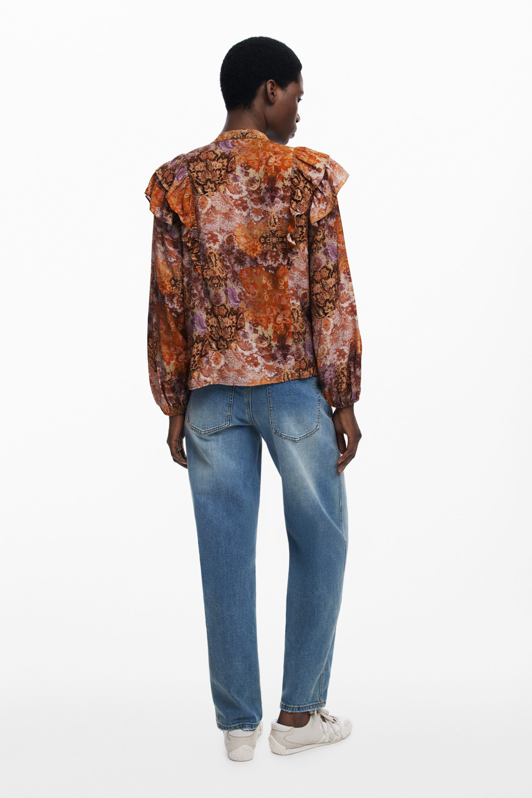 DESIGUAL WOMEN'S LONG-SLEEVED SHIRT, ORANGE DESIGUAL WOMEN'S LONG-SLEEVED SHIRT, ORANGE - Image 2