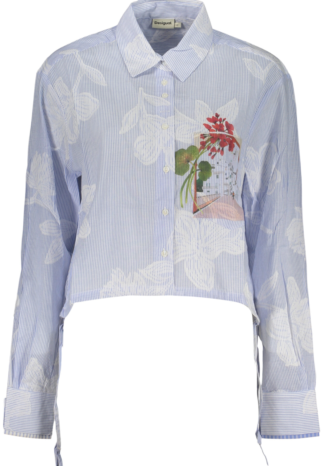 DESIGUAL WOMEN'S LONG-SLEEVED SHIRT, BLUE