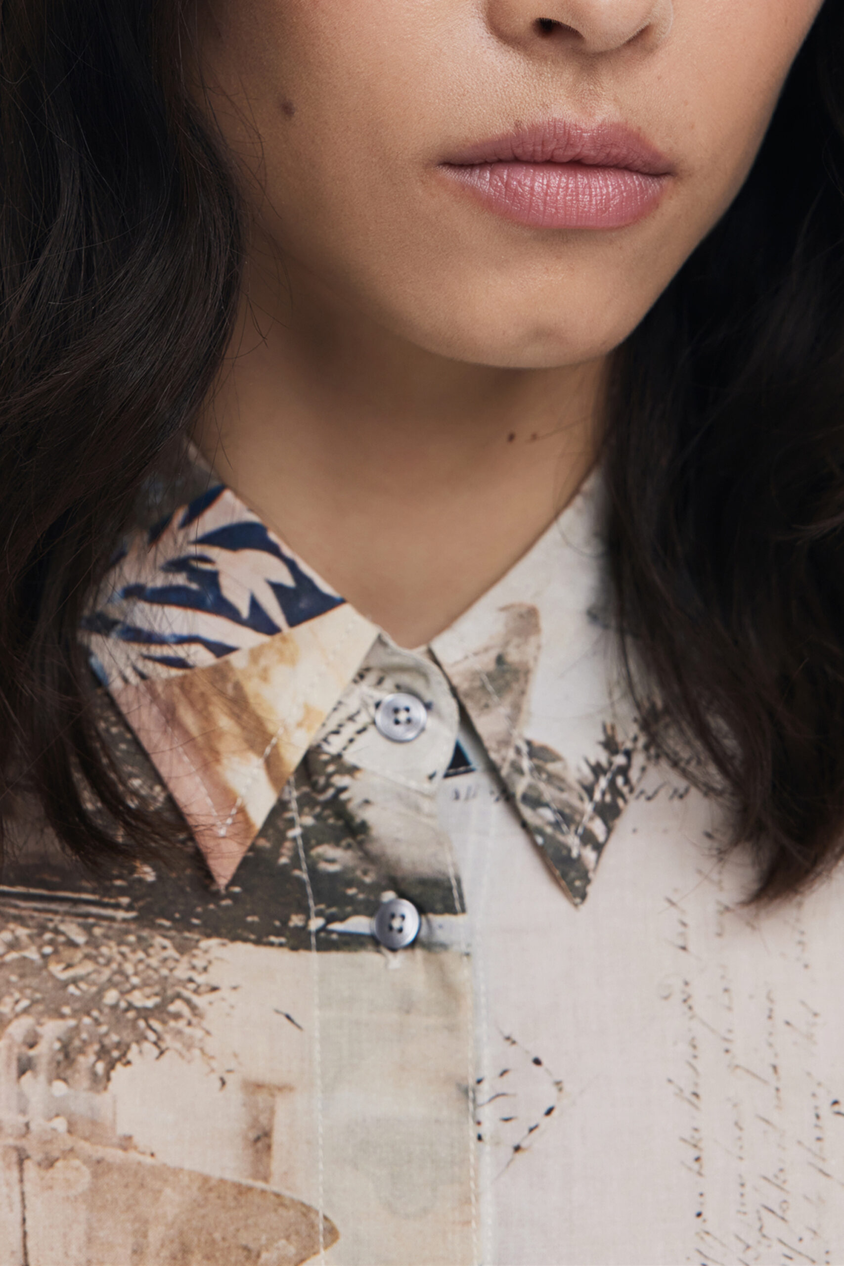 DESIGUAL WOMEN'S LONG-SLEEVED SHIRT, BEIGE DESIGUAL WOMEN'S LONG-SLEEVED SHIRT, BEIGE - Image 3