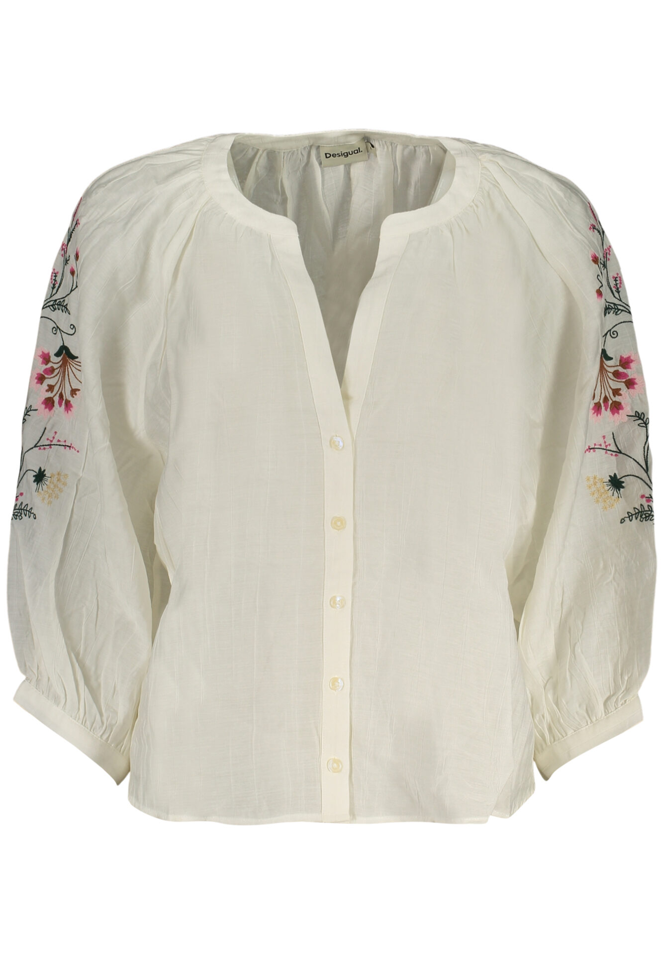 DESIGUAL WOMEN'S LONG-SLEEVED SHIRT WHITE