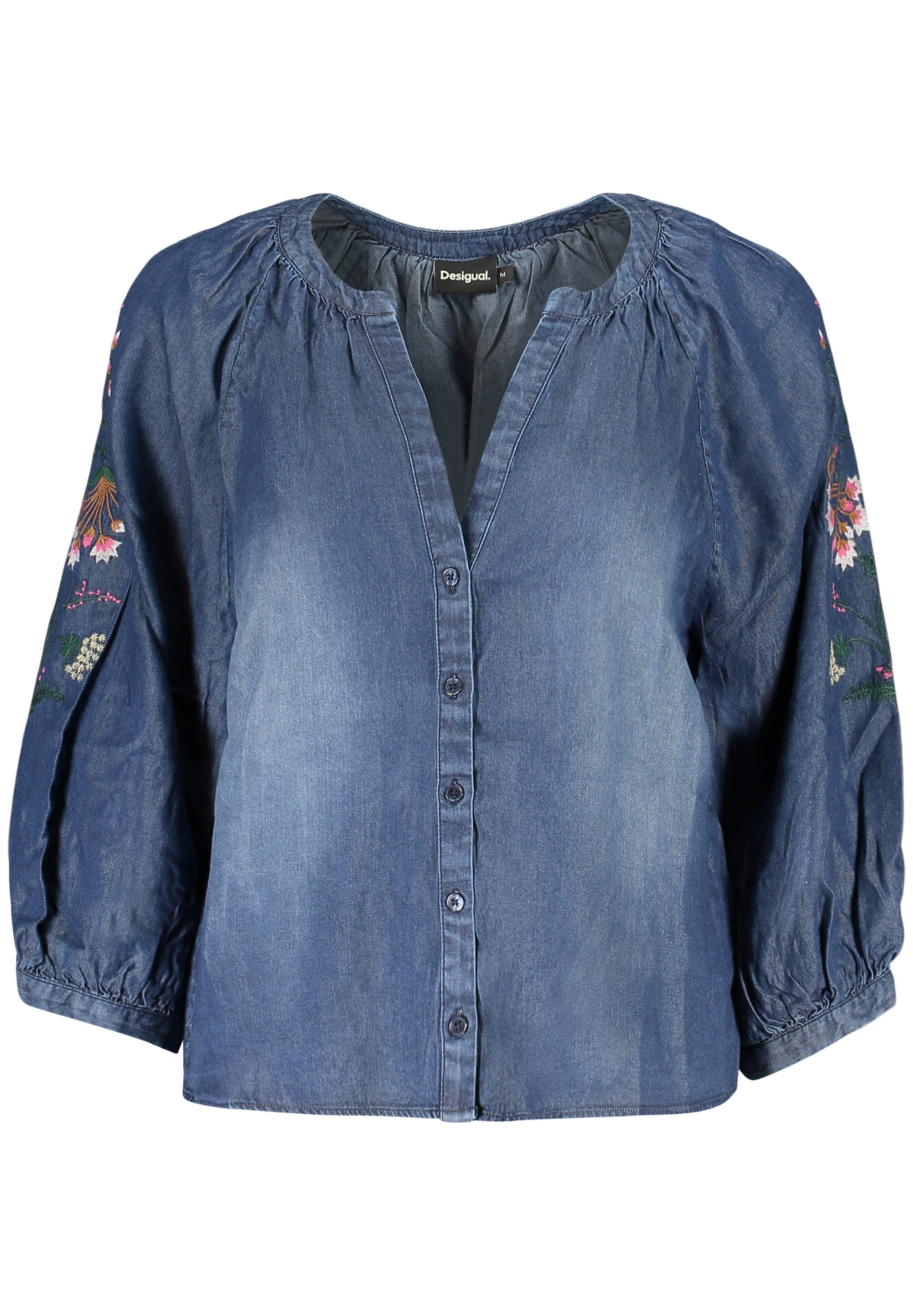 DESIGUAL WOMEN'S LONG-SLEEVED SHIRT, BLUE