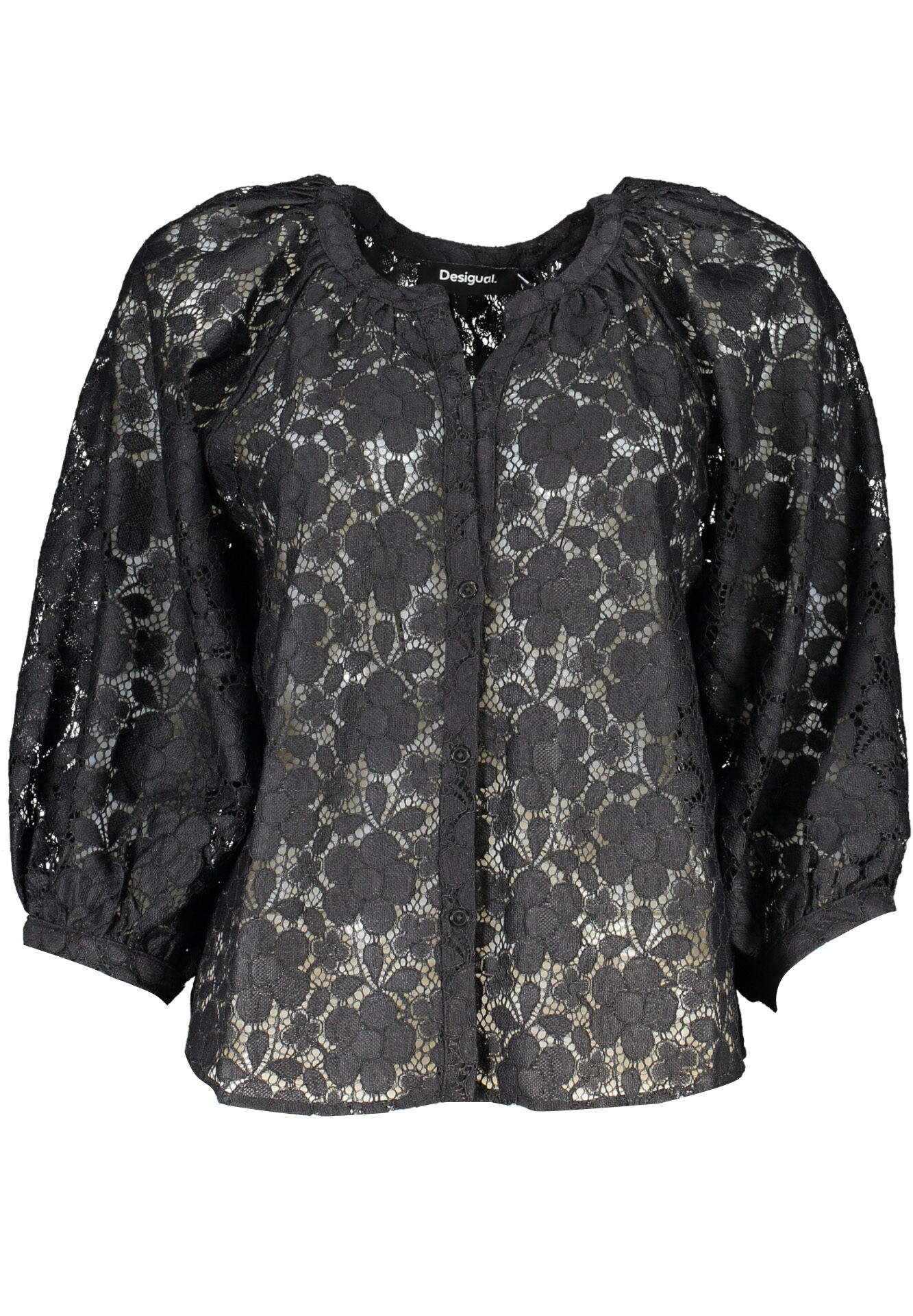DESIGUAL WOMEN'S LONG SLEEVE SHIRT BLACK
