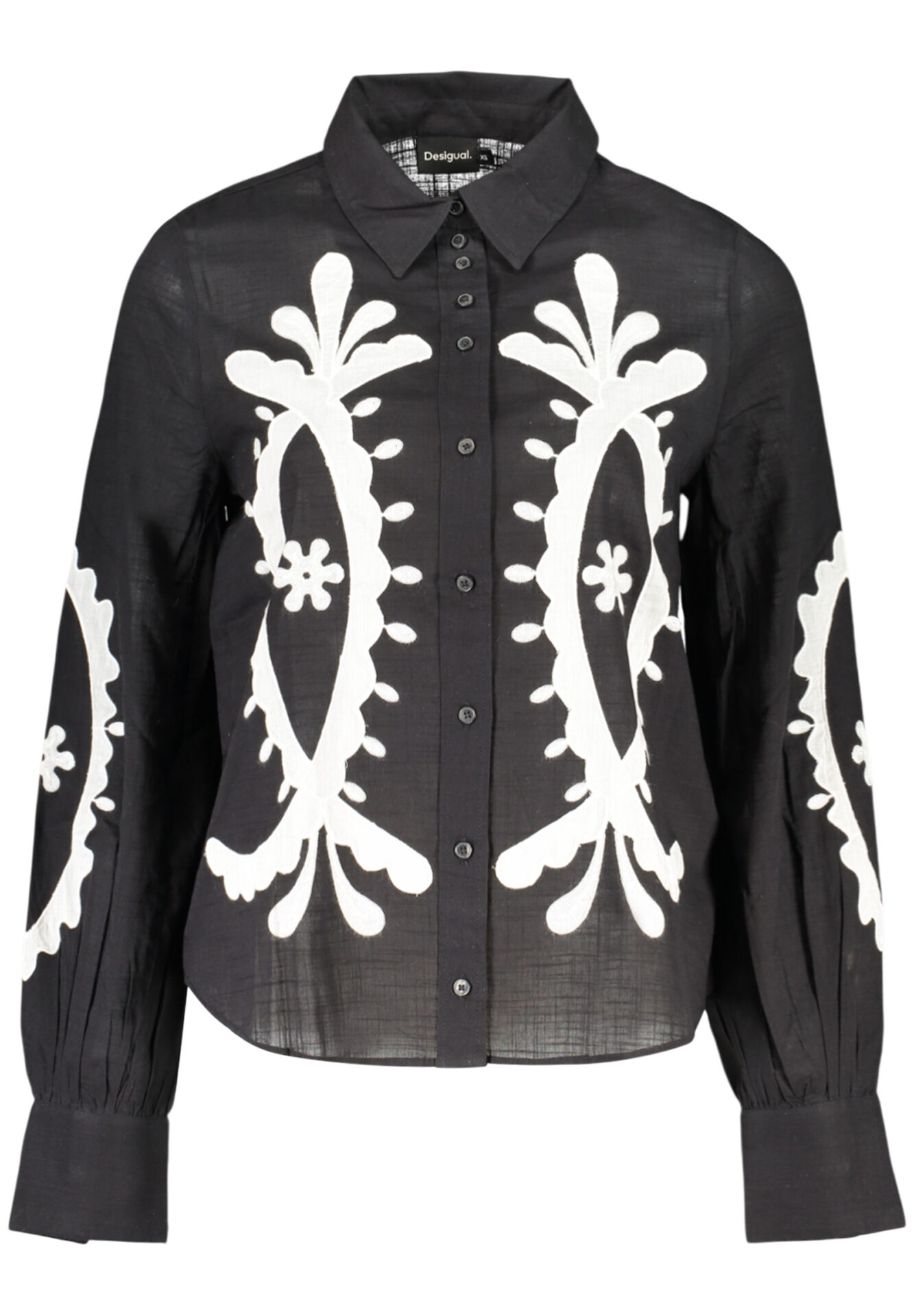 DESIGUAL WOMEN'S LONG-SLEEVED SHIRT, BLACK