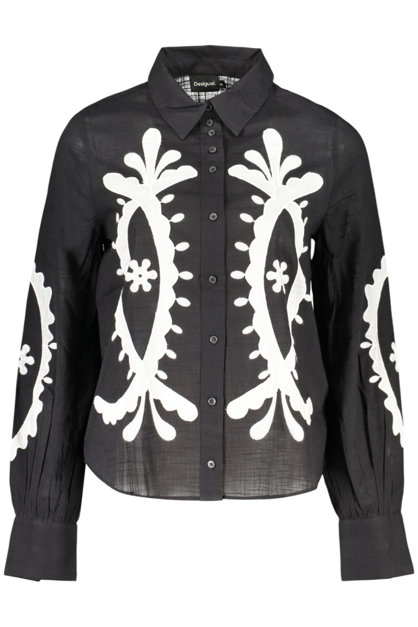 DESIGUAL WOMEN'S LONG-SLEEVED SHIRT, BLACK DESIGUAL WOMEN'S LONG-SLEEVED SHIRT, BLACK