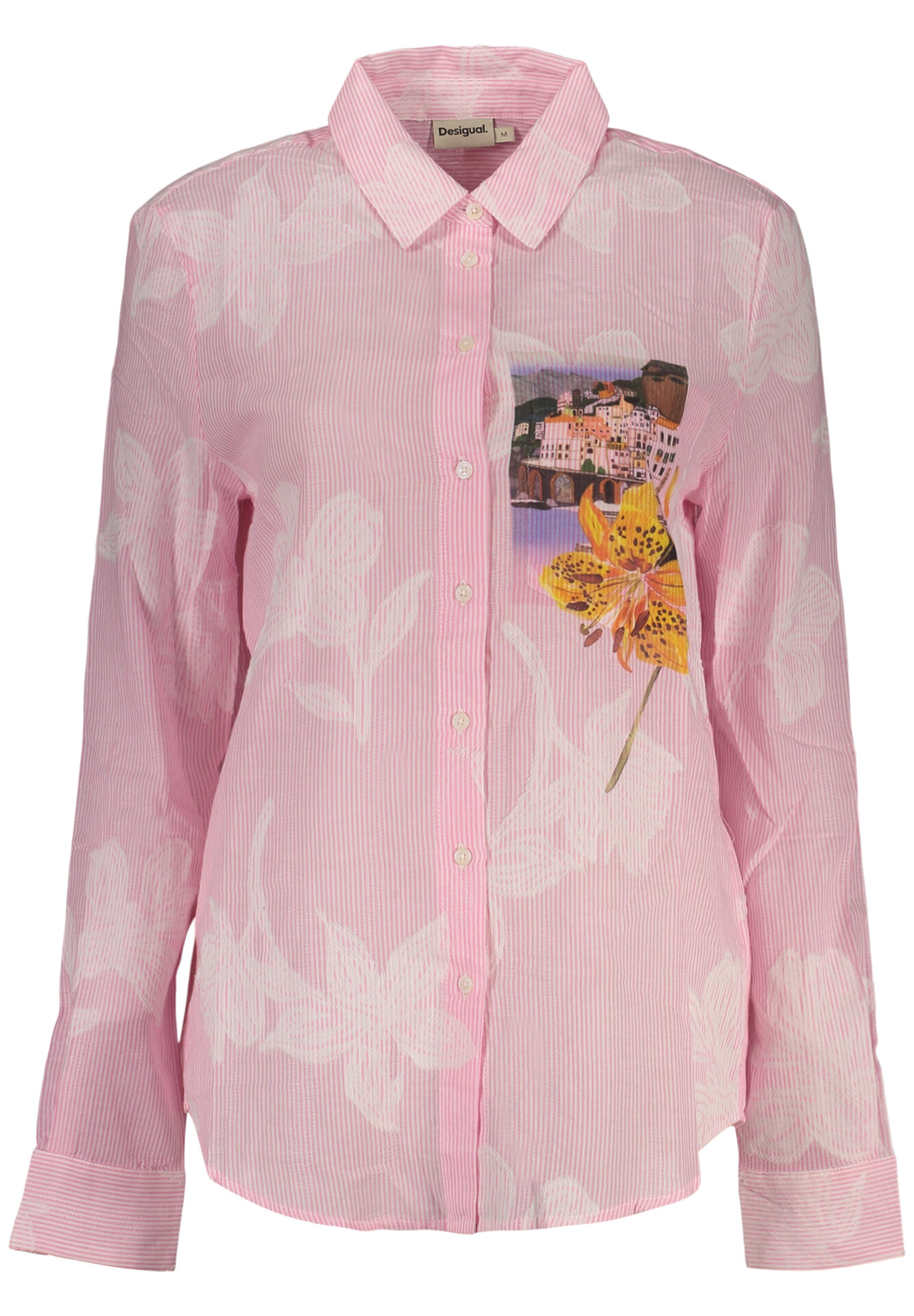 DESIGUAL WOMEN'S PINK LONG-SLEEVED SHIRT