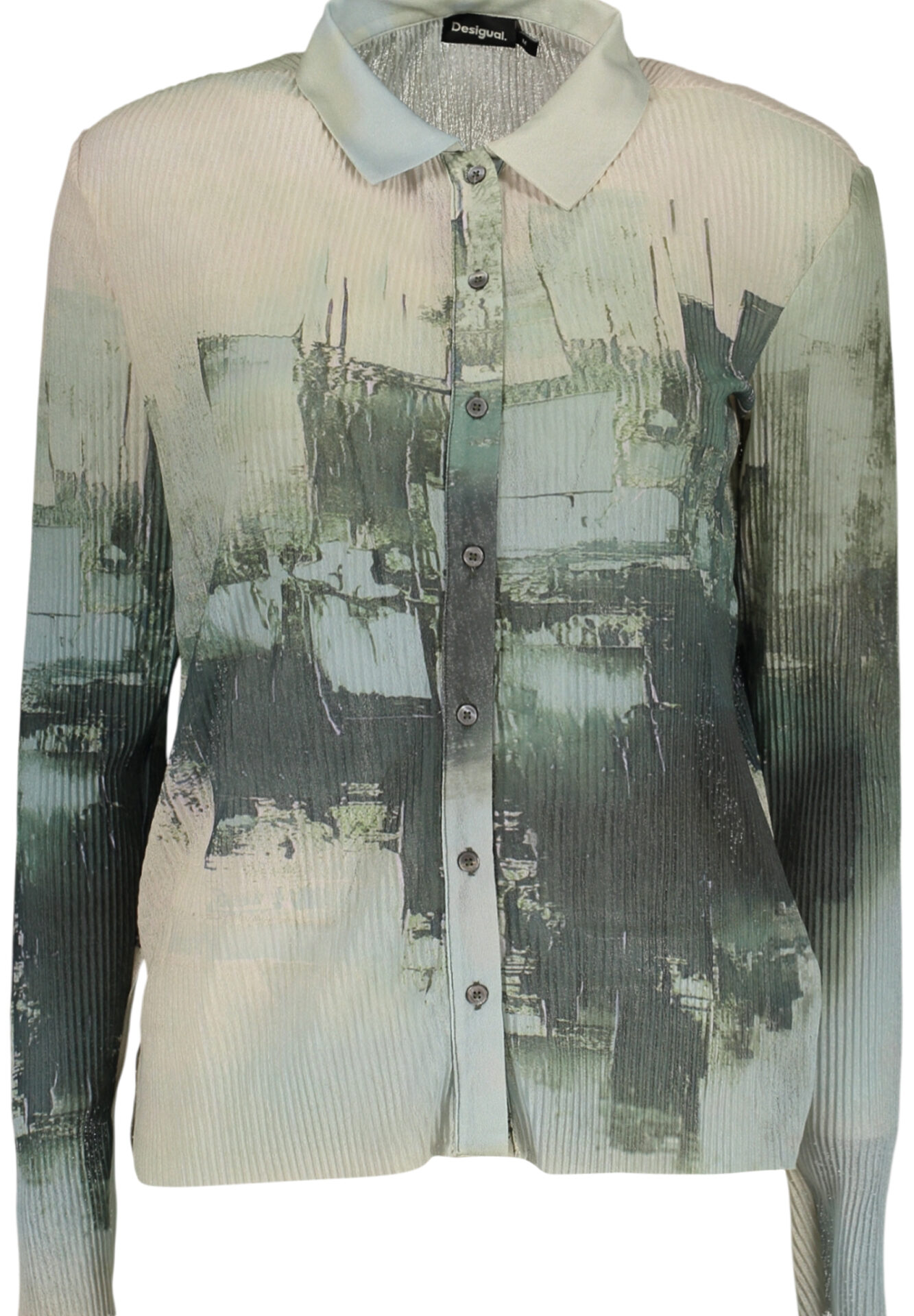 DESIGUAL WOMEN'S LONG-SLEEVED SHIRT, GREEN