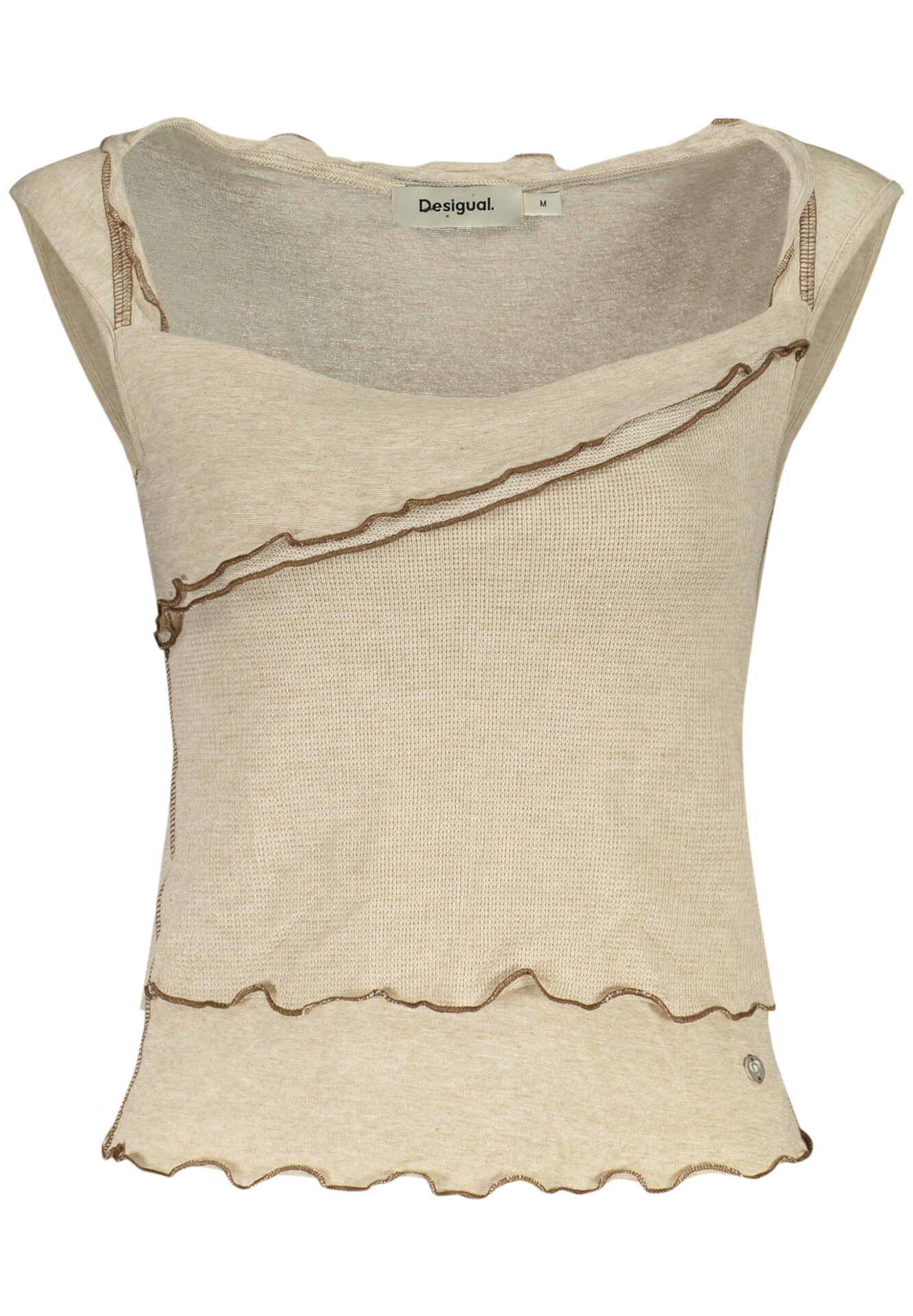 DESIGUAL WOMEN'S BEIGE TANK TOP