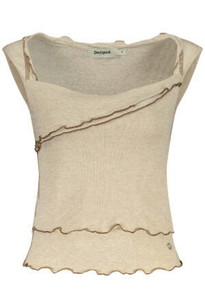 DESIGUAL WOMEN'S BEIGE TANK TOP