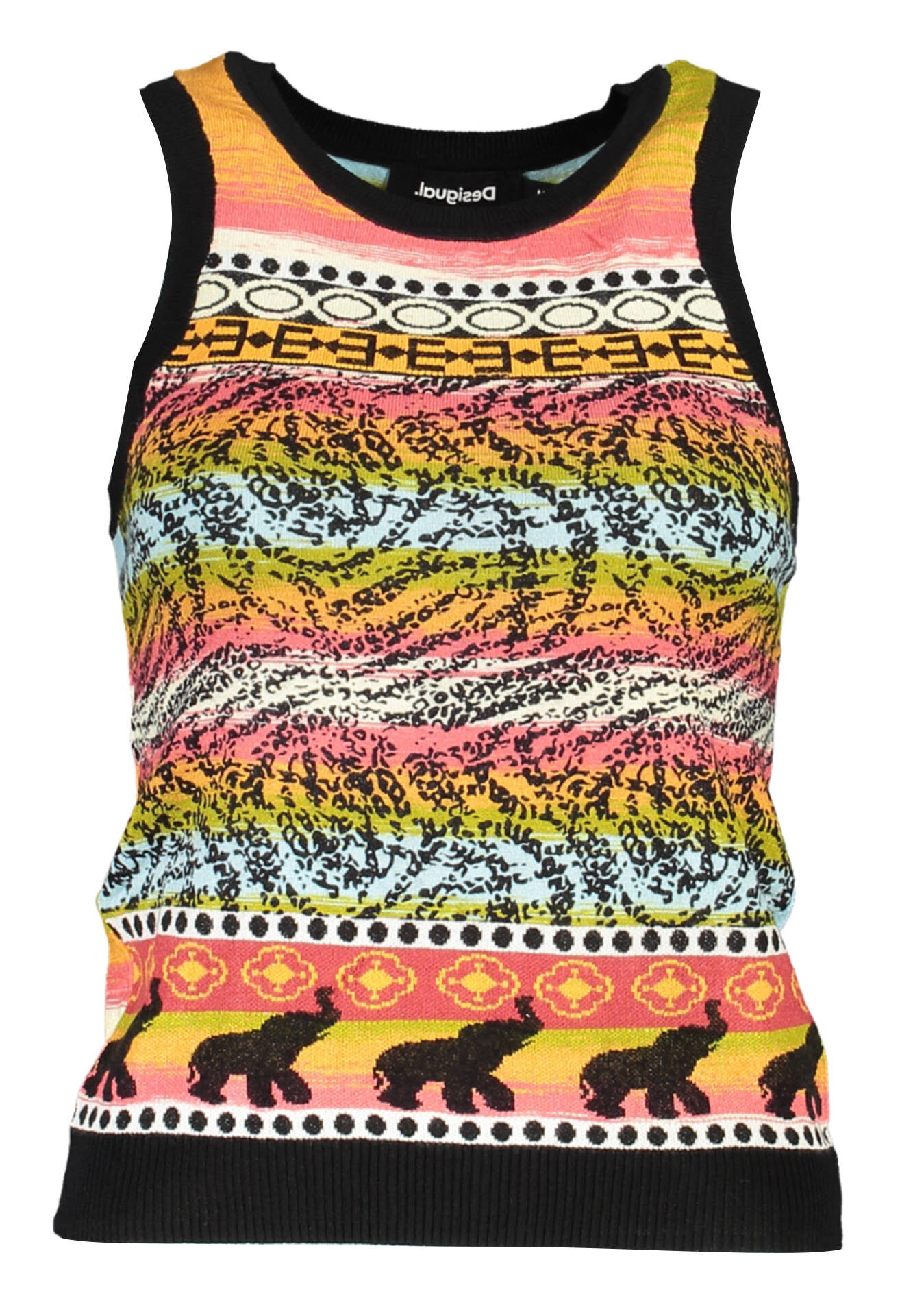 DESIGUAL WOMEN'S BLACK TANK TOP