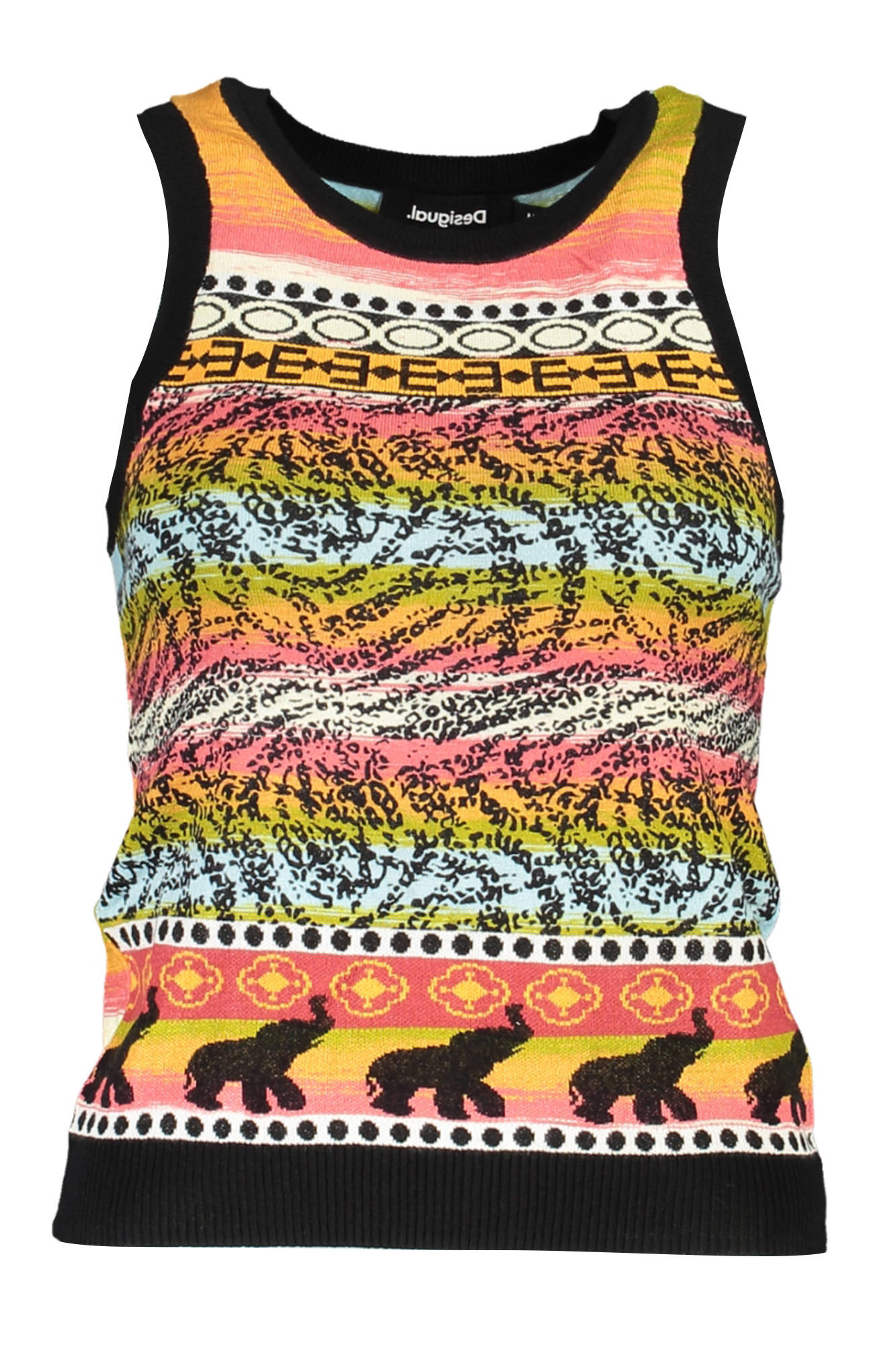 DESIGUAL juoda moteriška palaidinė ant petnešėlių DESIGUAL juoda moteriška palaidinė ant petnešėlių