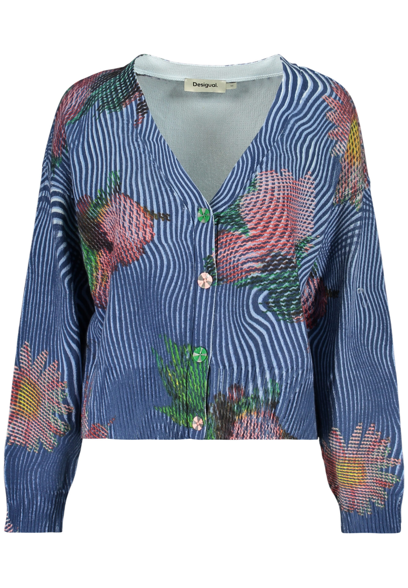 DESIGUAL WOMEN'S BLUE CARDIGAN