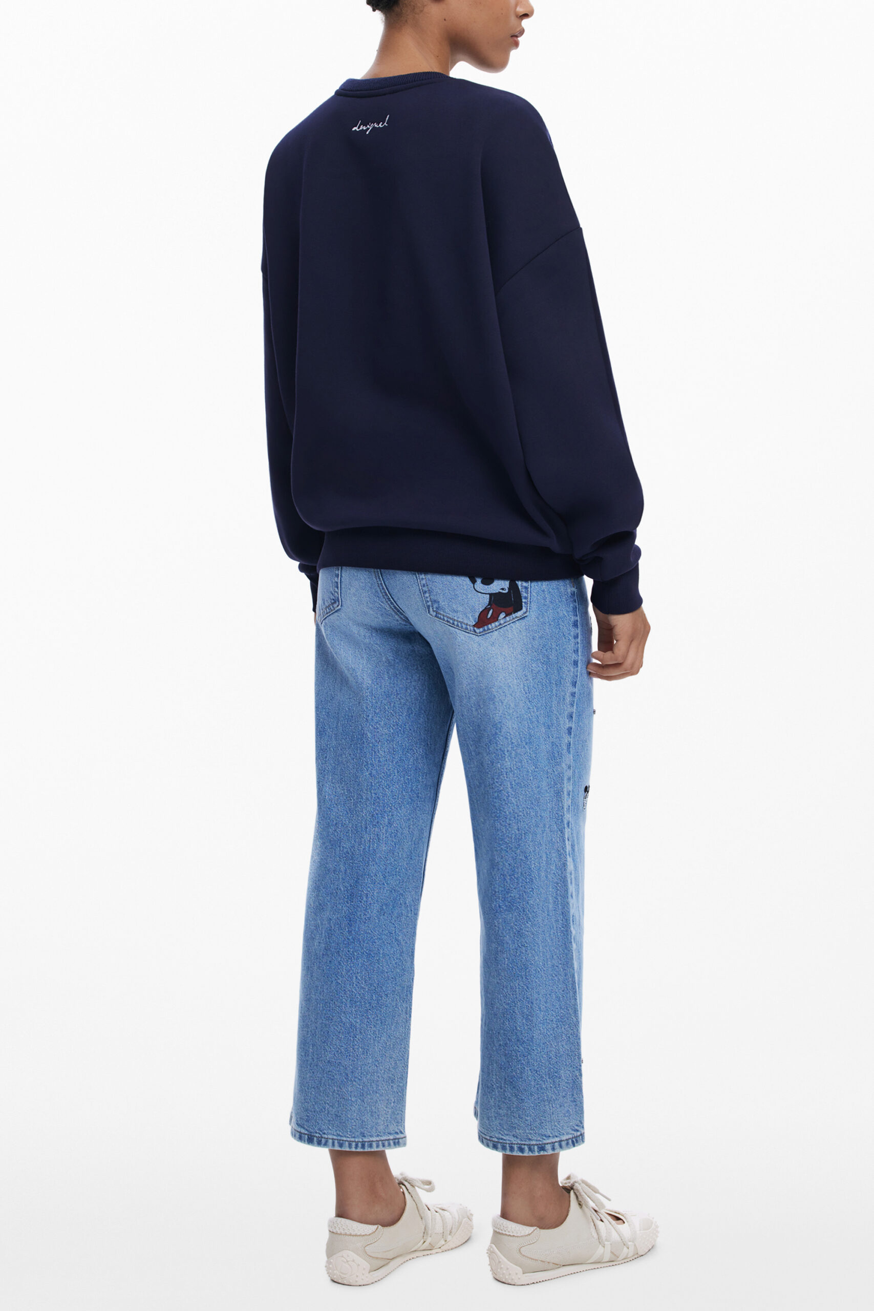 DESIGUAL WOMEN'S BLUE ZIP-UP SWEATSHIRT DESIGUAL WOMEN'S BLUE ZIP-UP SWEATSHIRT - Image 2