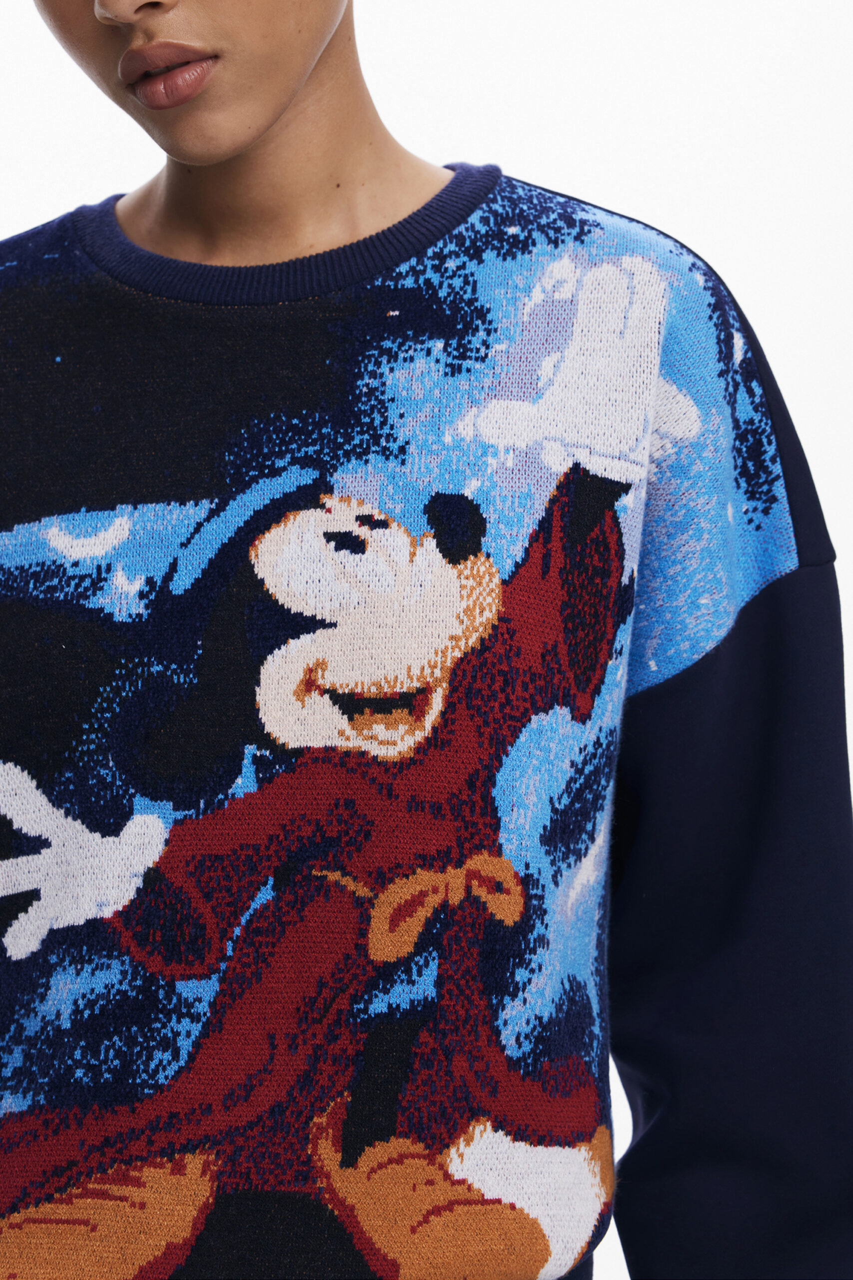 DESIGUAL WOMEN'S BLUE ZIP-UP SWEATSHIRT DESIGUAL WOMEN'S BLUE ZIP-UP SWEATSHIRT - Image 3