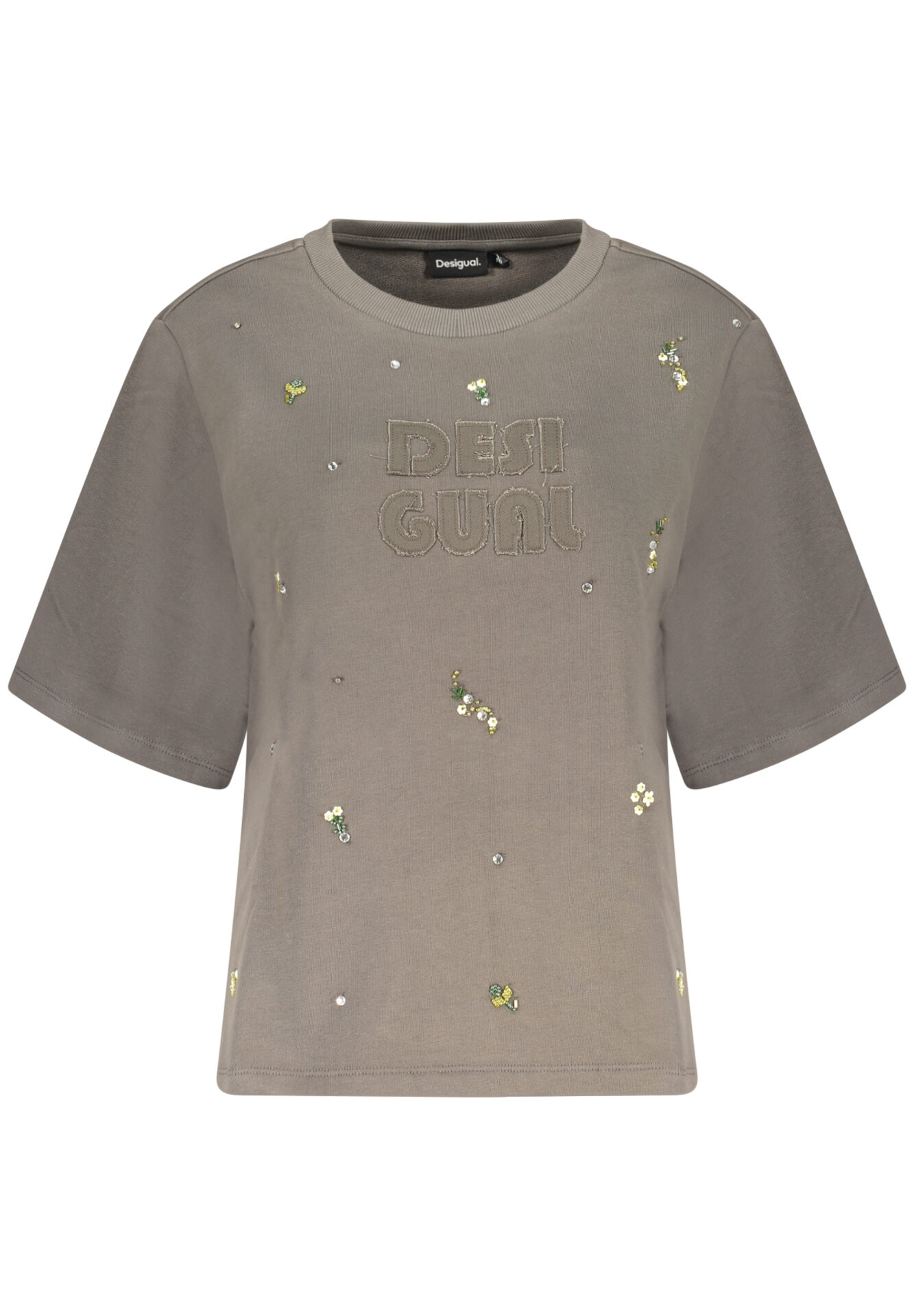 DESIGUAL WOMEN'S GRAY ZIP-UP SWEATSHIRT
