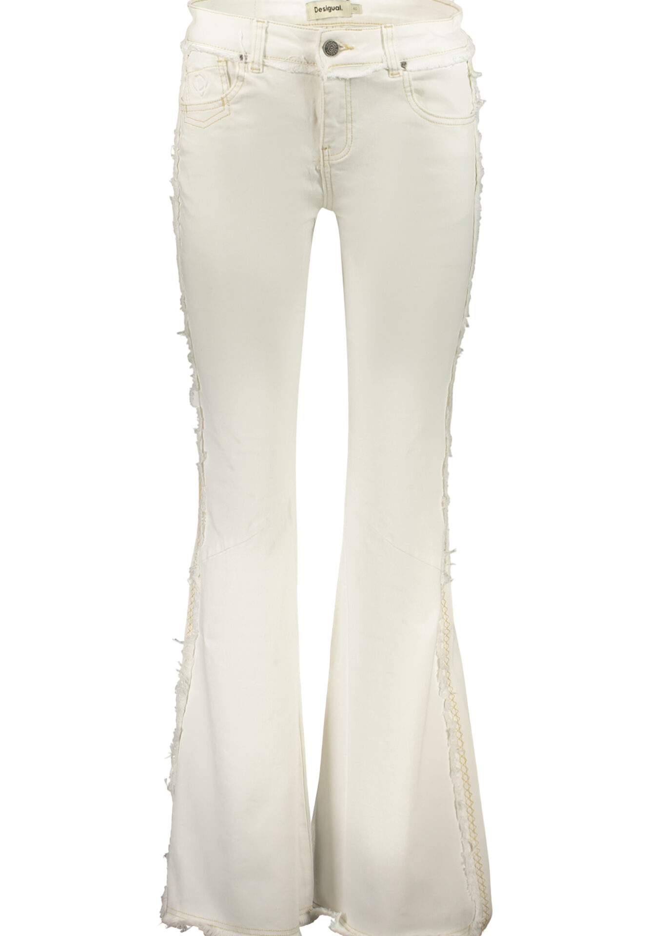 DESIGUAL WOMEN'S DENIM JEANS WHITE