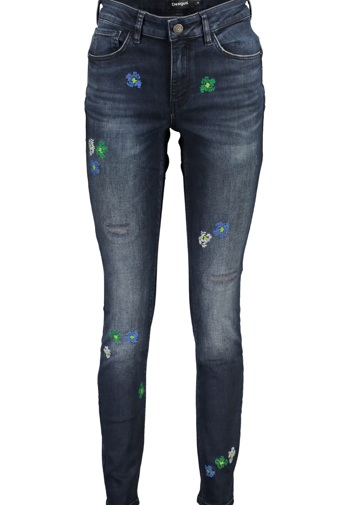 DESIGUAL WOMEN'S DENIM JEANS BLUE