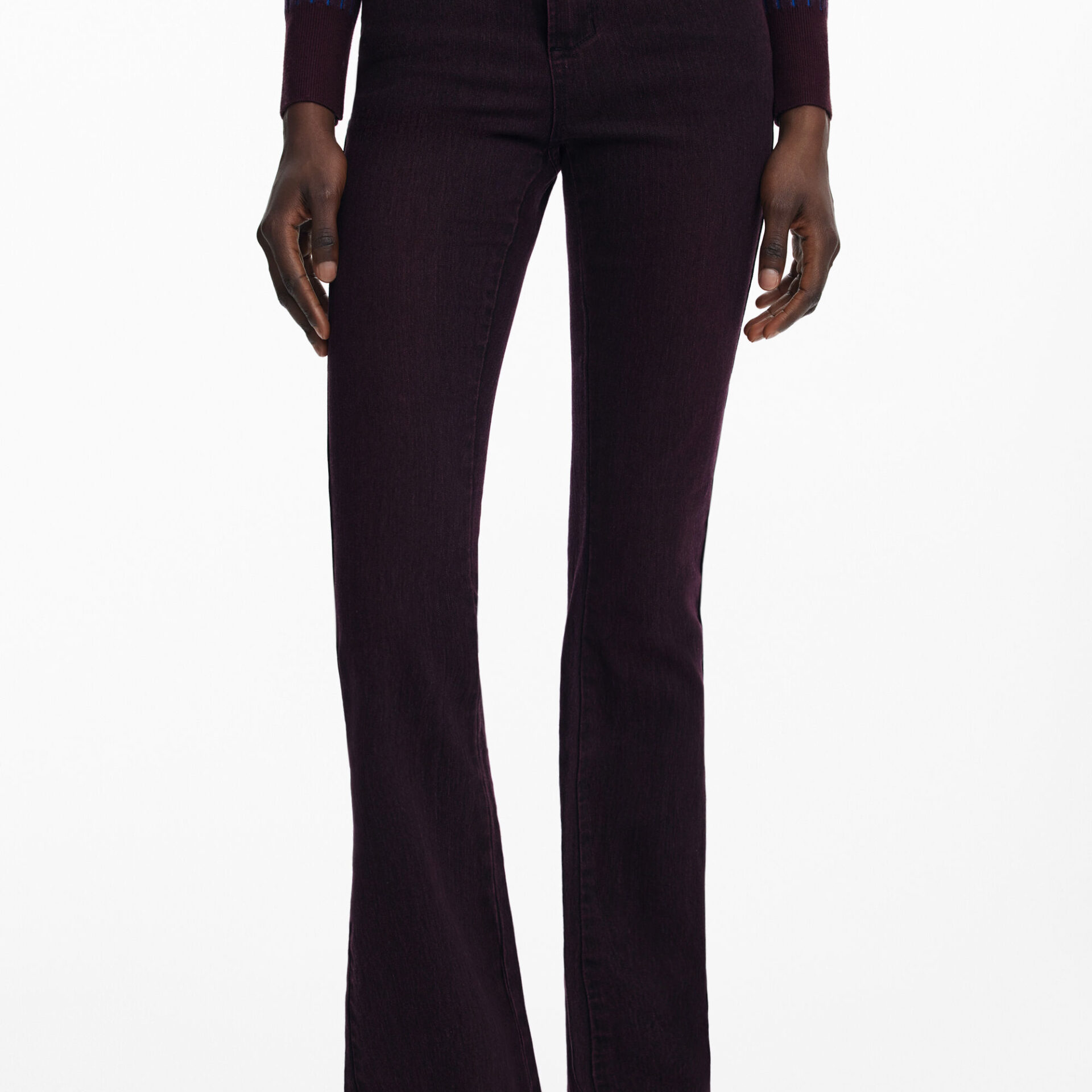 DESIGUAL WOMEN'S DENIM JEANS PURPLE