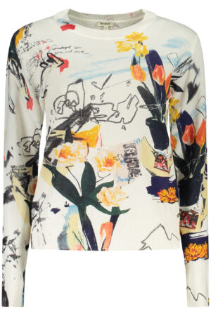 DESIGUAL WOMEN'S WHITE SWEATER
