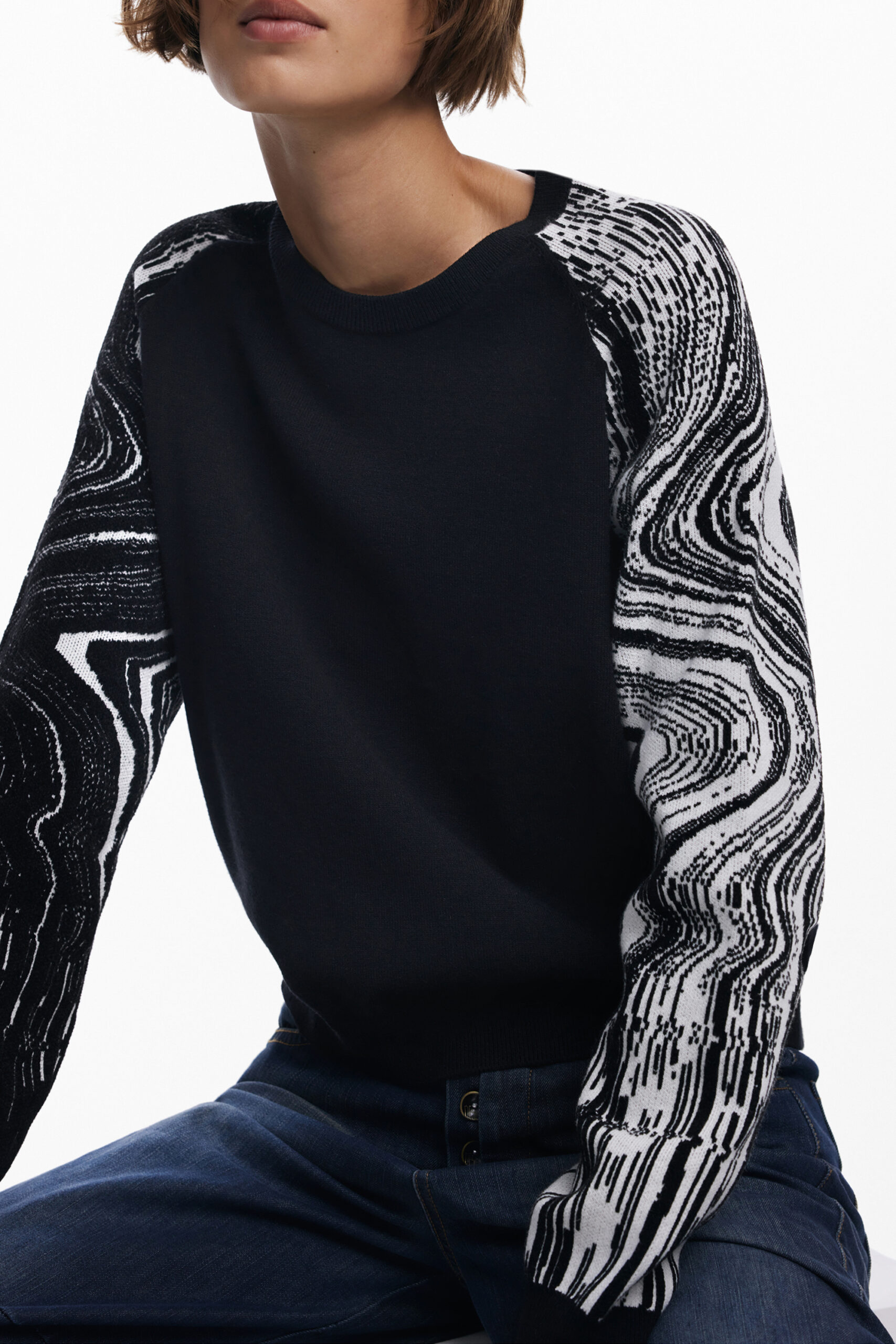 DESIGUAL WOMEN'S BLACK SWEATER DESIGUAL WOMEN'S BLACK SWEATER - Image 3