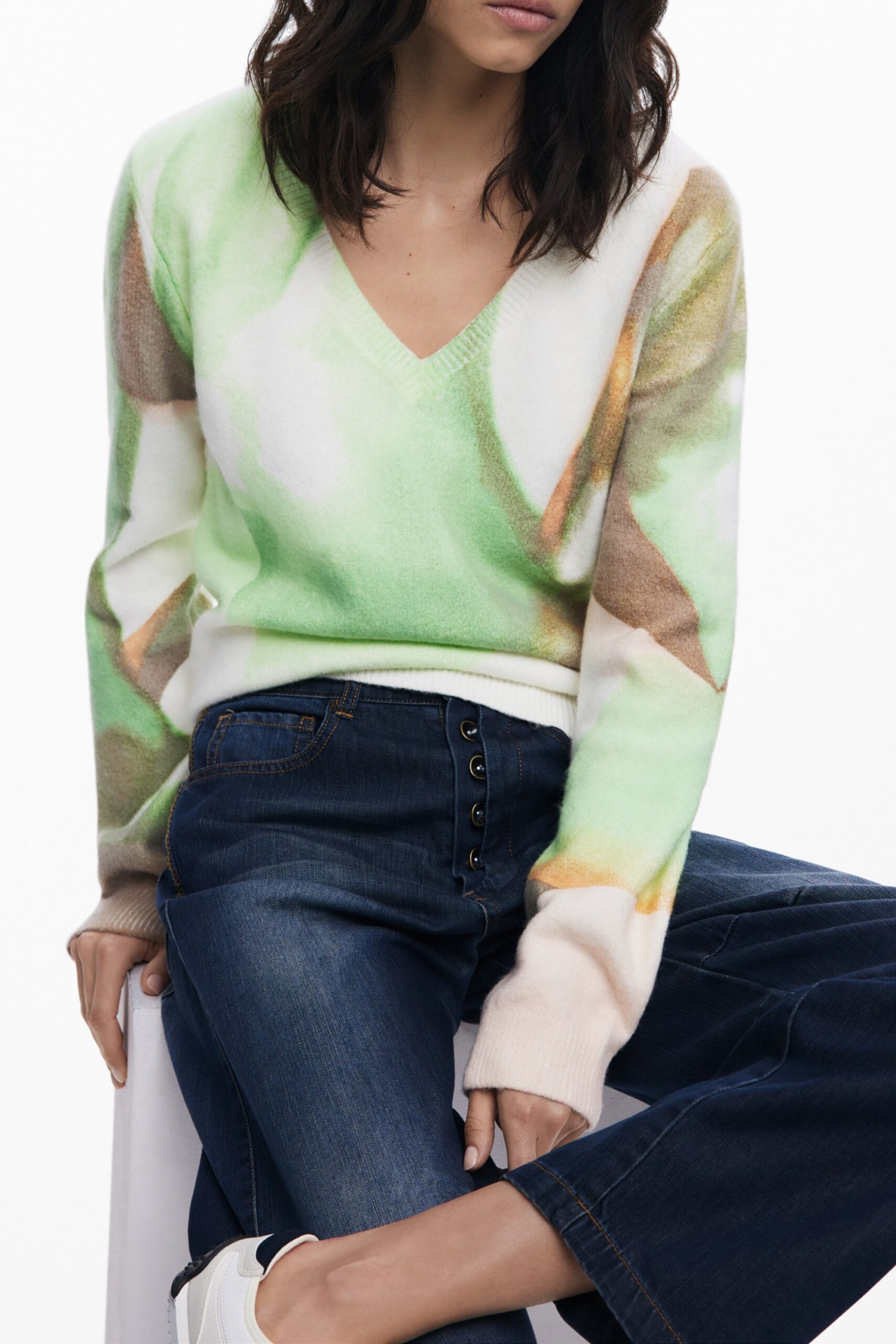 DESIGUAL WOMEN'S GREEN SWEATER DESIGUAL WOMEN'S GREEN SWEATER - Image 3