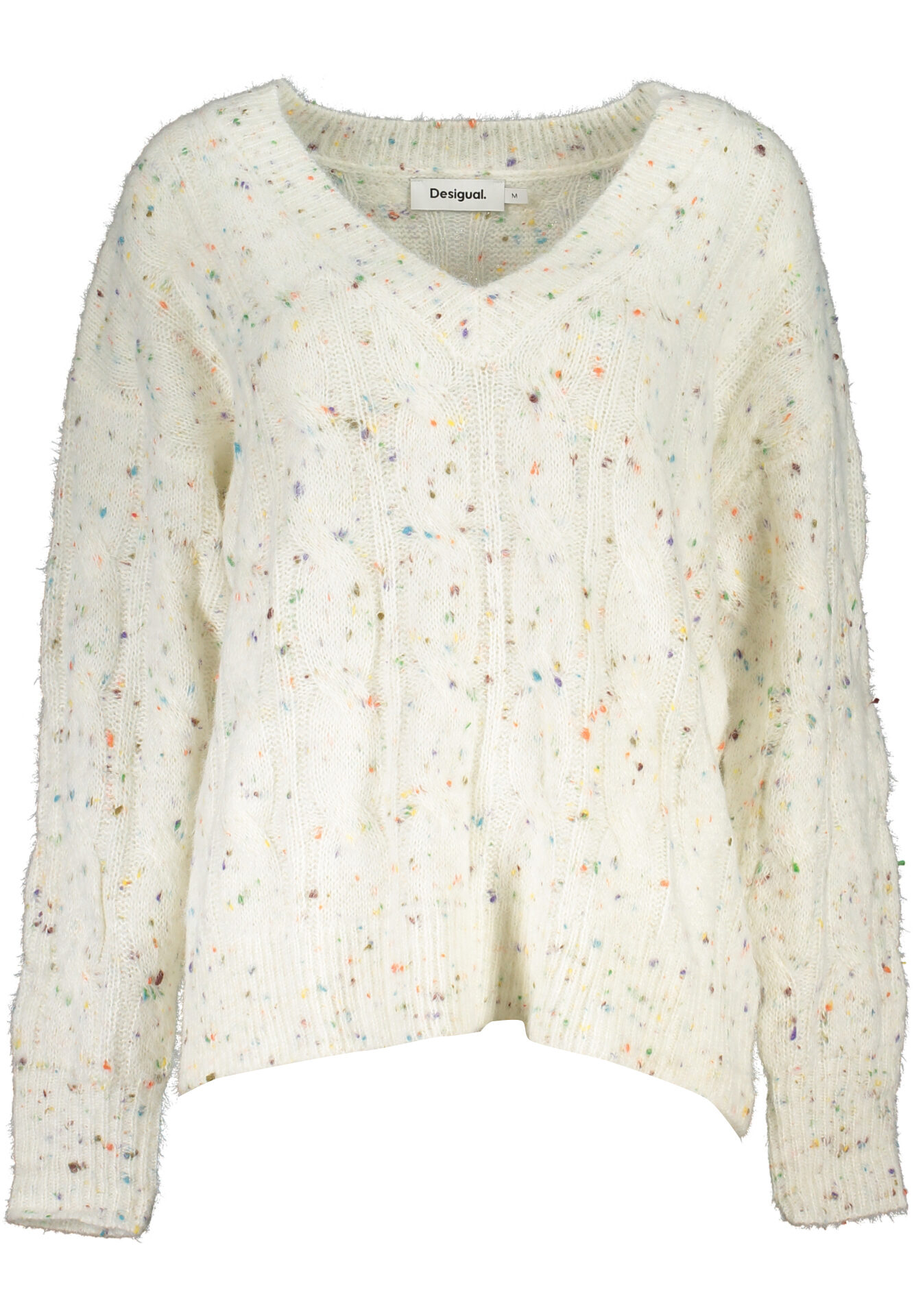 DESIGUAL WHITE WOMEN'S SWEATER