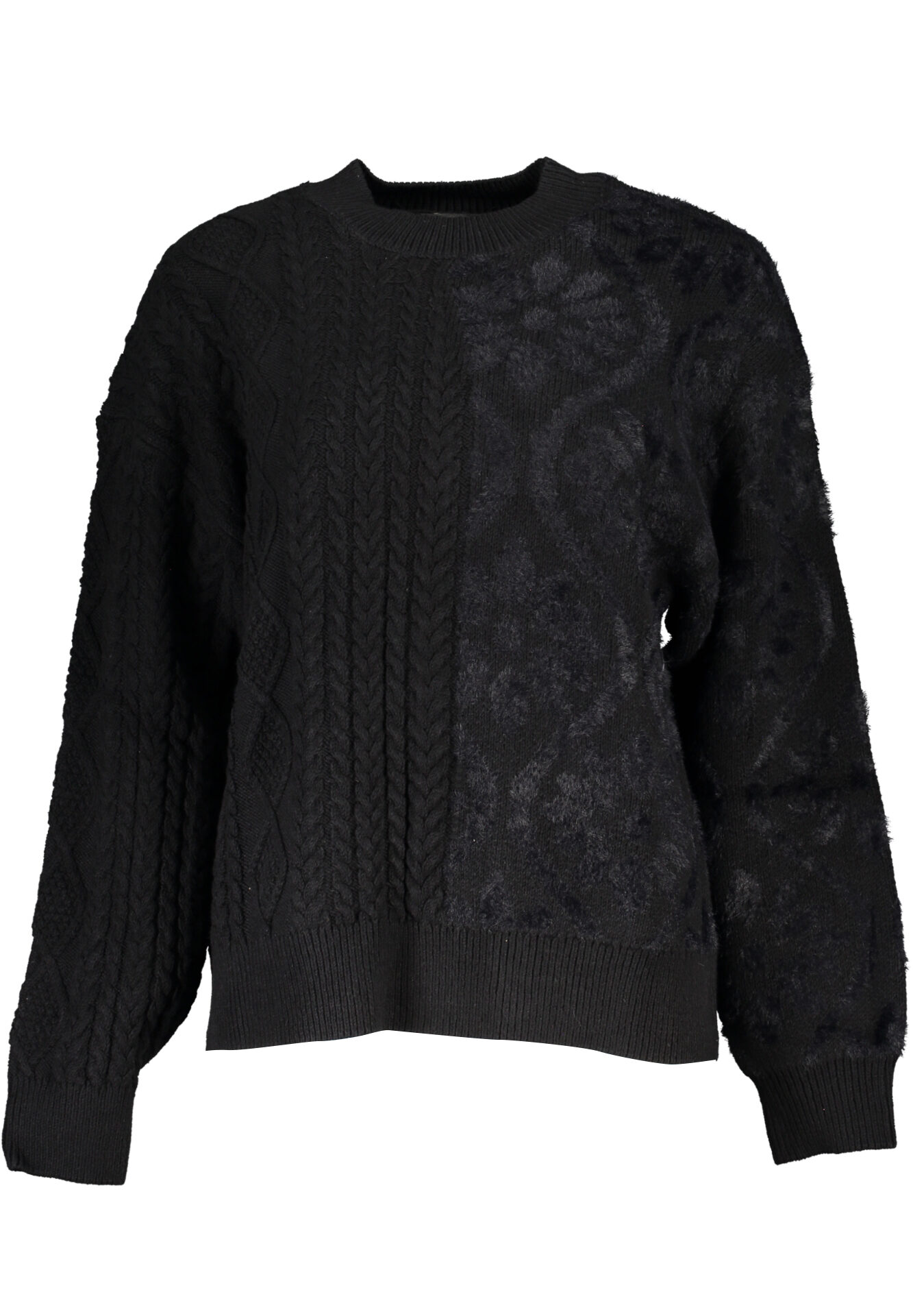 DESIGUAL BLACK WOMEN'S SWEATER