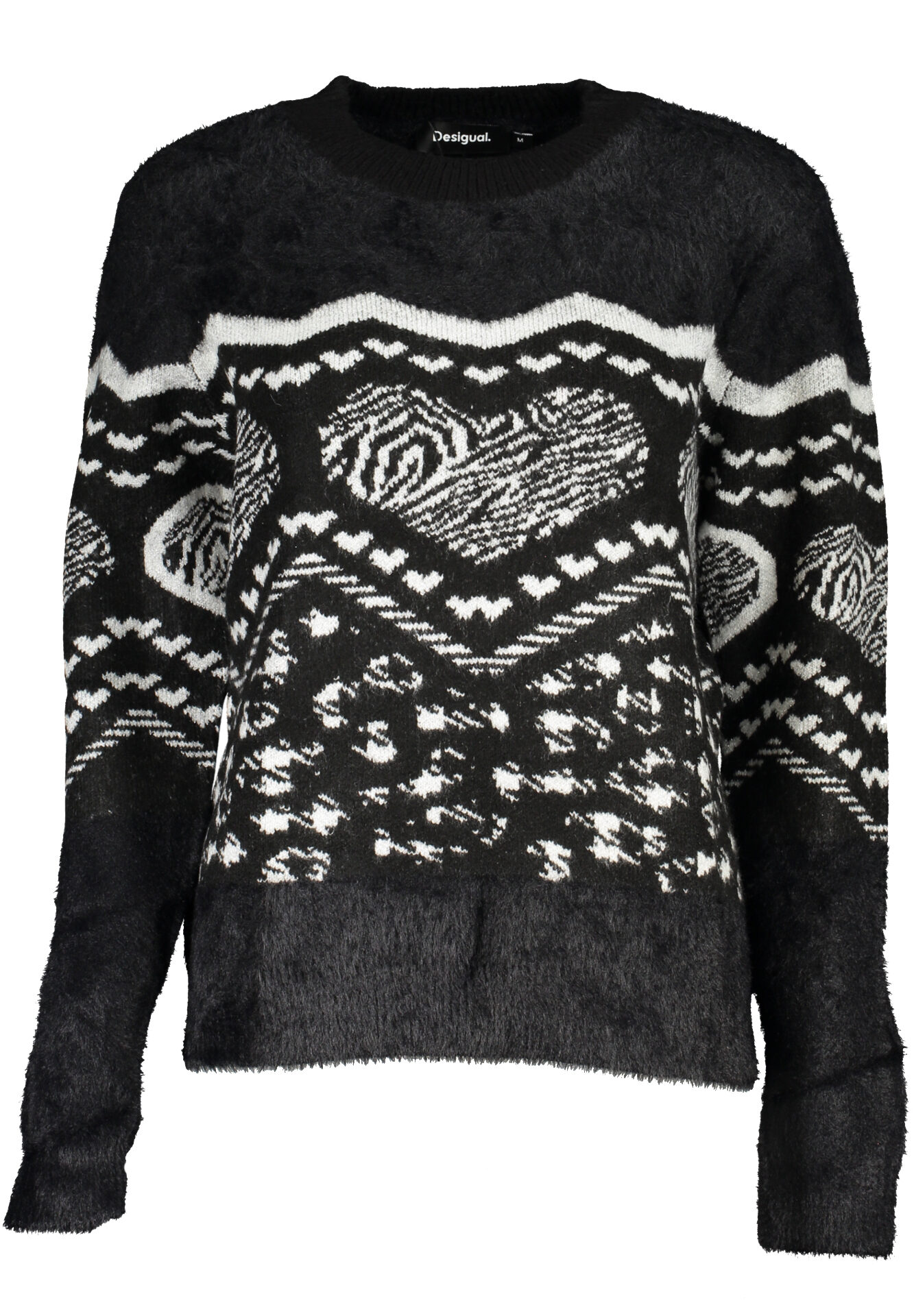DESIGUAL BLACK WOMEN'S SWEATER