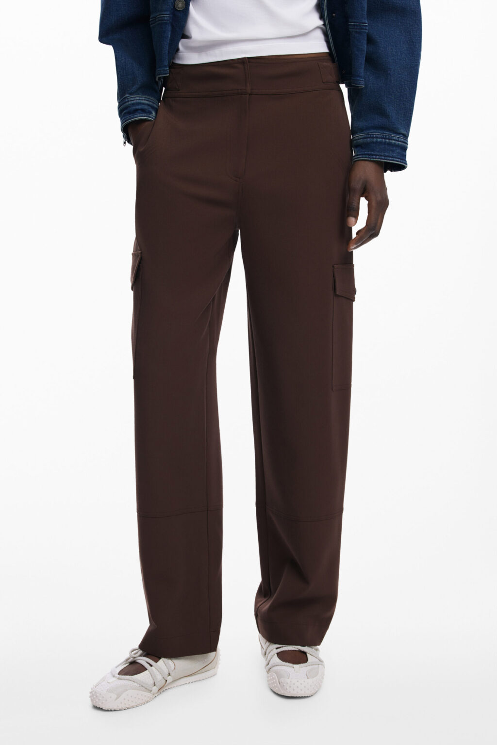 desigualpantalonedonnamarrone_1 DESIGUAL moteriškos kelnės, rudos