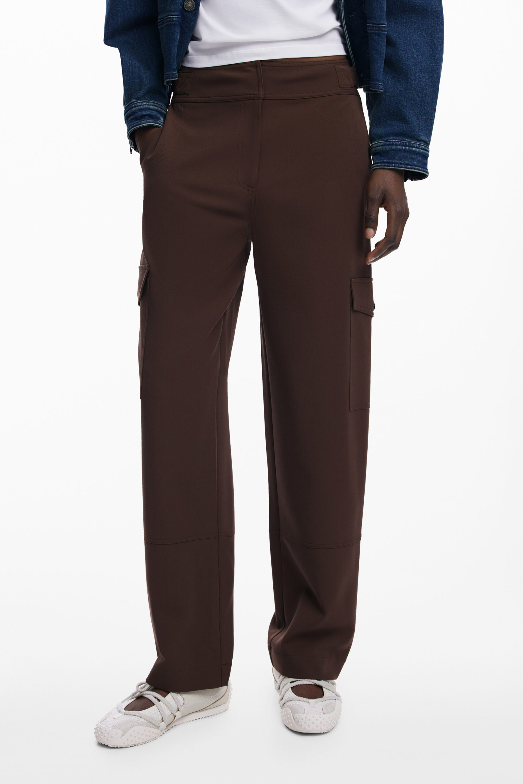 DESIGUAL WOMEN'S BROWN TROUSERS DESIGUAL WOMEN'S BROWN TROUSERS