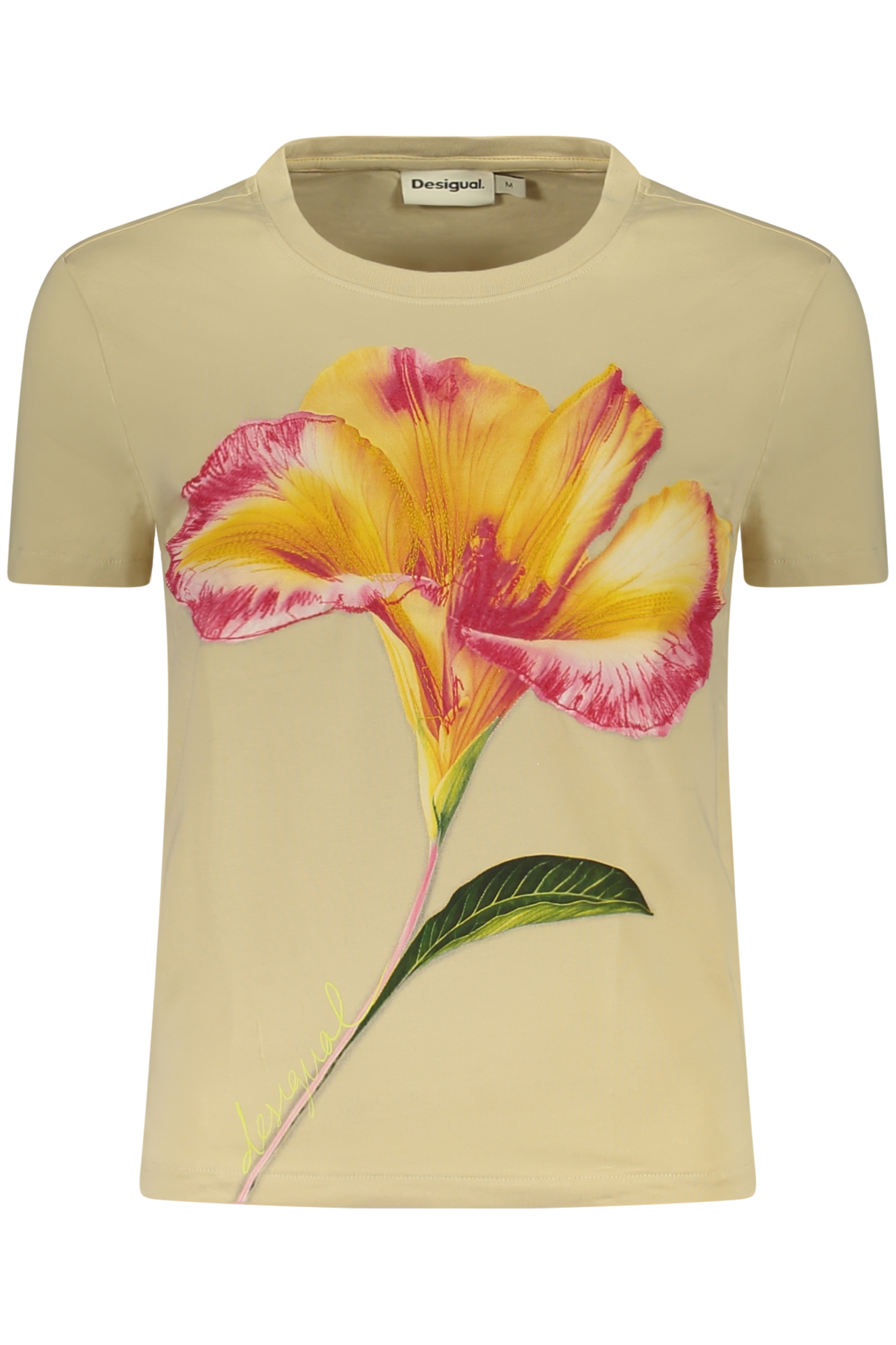 DESIGUAL WOMEN'S SHORT-SLEEVE T-SHIRT BEIGE DESIGUAL WOMEN'S SHORT-SLEEVE T-SHIRT BEIGE