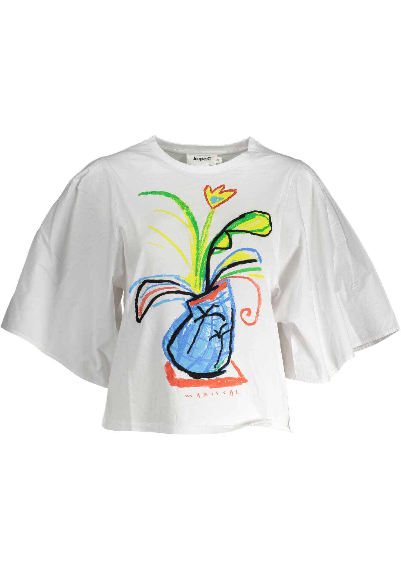 DESIGUAL WOMEN'S SHORT SLEEVE T-SHIRT WHITE