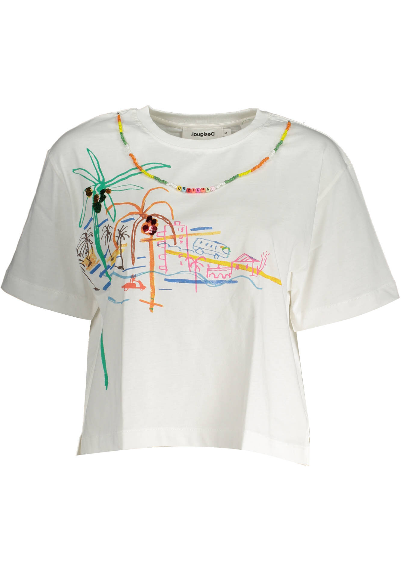 DESIGUAL WOMEN'S SHORT SLEEVE T-SHIRT WHITE