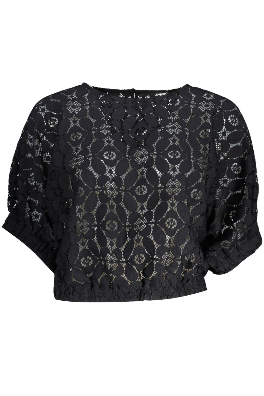 desigualt-shirtmanichecortedonnanero_1 DESIGUAL juodi moteriški marškinėliai trumpomis rankovėmis