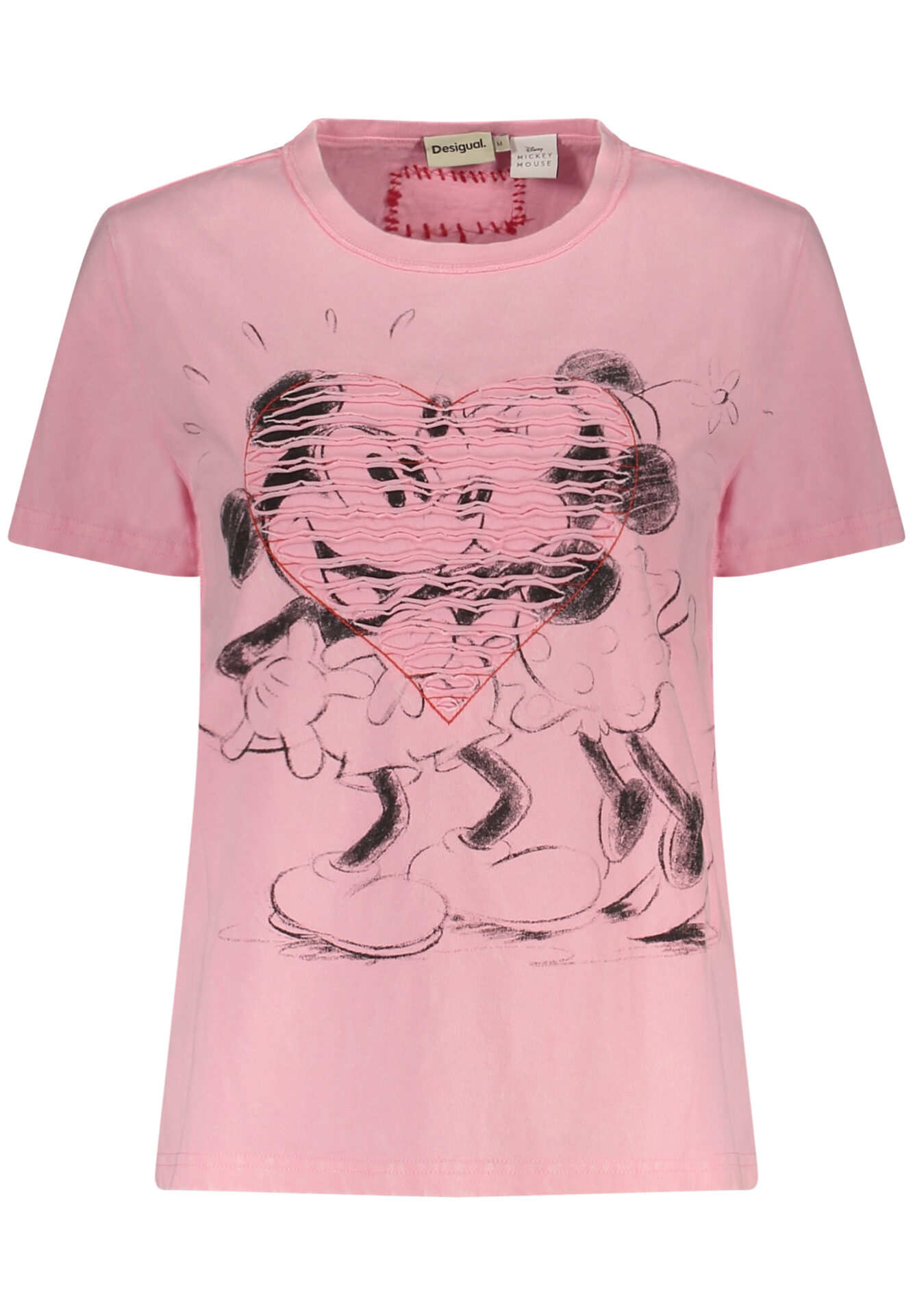 DESIGUAL WOMEN'S PINK SHORT-SLEEVE T-SHIRT