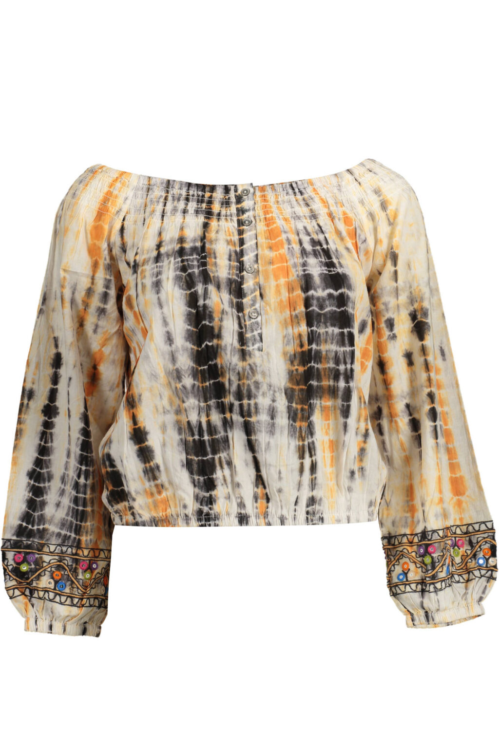 desigualt-shirtmanichelunghedonnabeige_1 DESIGUAL BĖŽINIAI MOTERIŠKI MARŠKINĖLIAI ILGOMIS RANKOVĖMIS