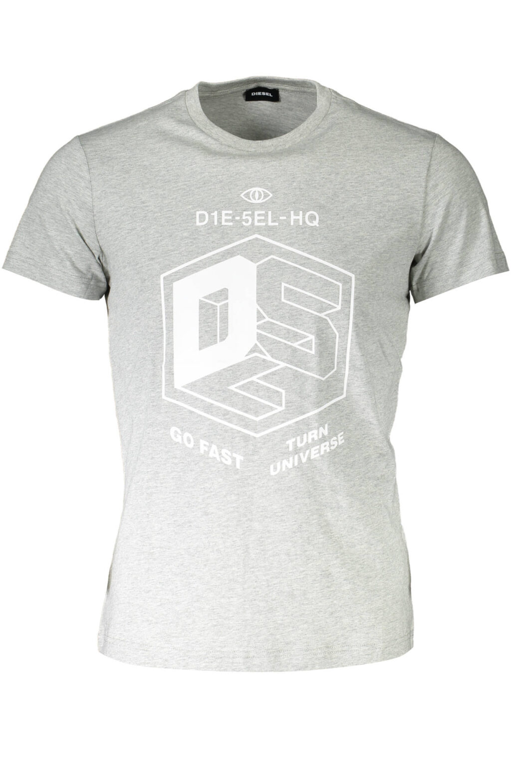 dieselt-shirtmanichecorteuomogrigio_1 DIESEL pilki vyriški marškinėliai trumpomis rankovėmis