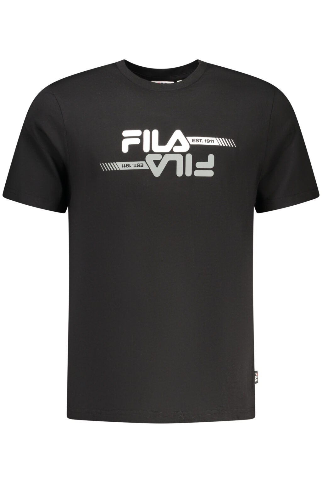 filat-shirtmanichecorteuomonero_1 FILA vyriški juodi marškinėliai trumpomis rankovėmis